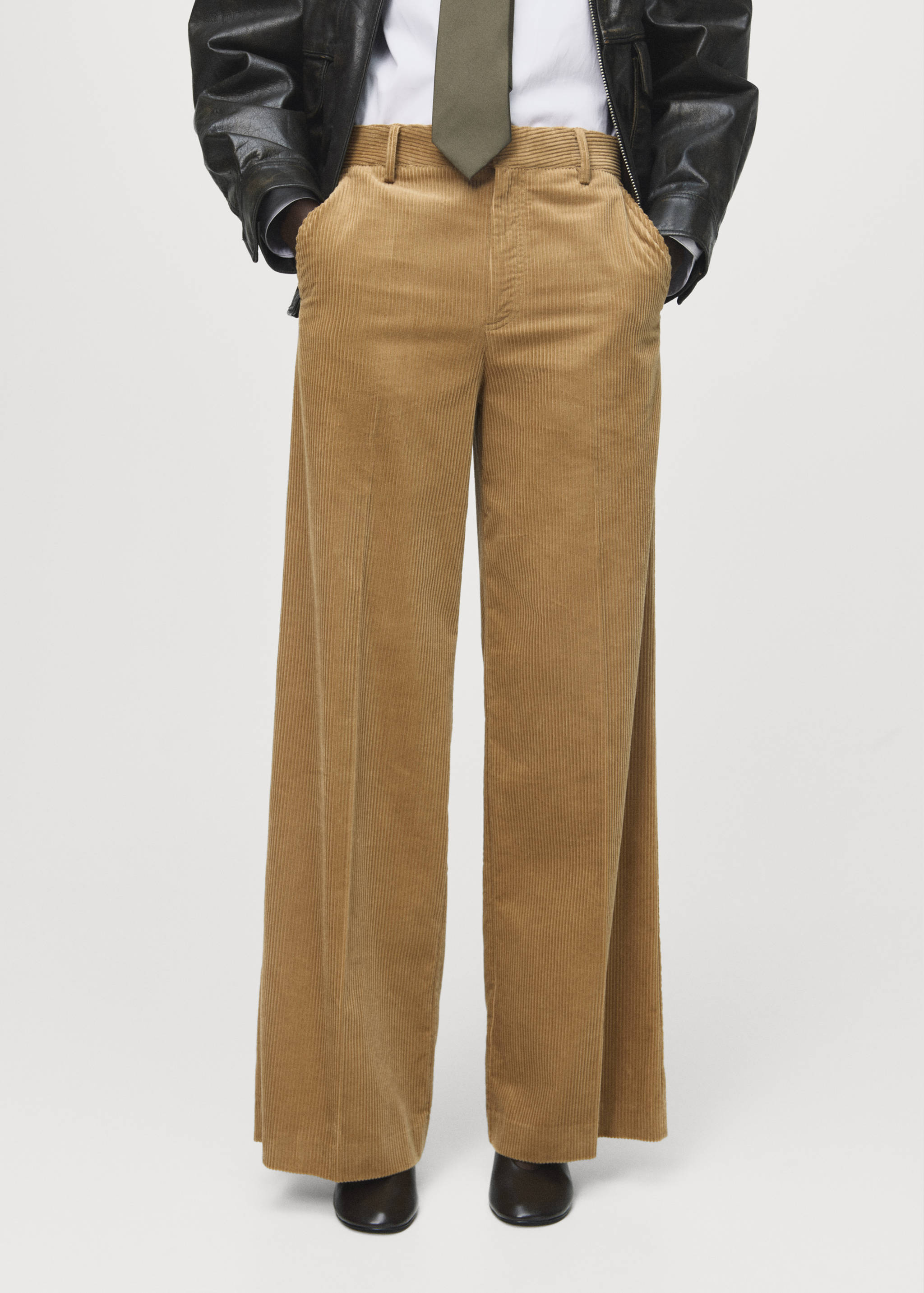 Wide leg corduroy trousers - Medium plane