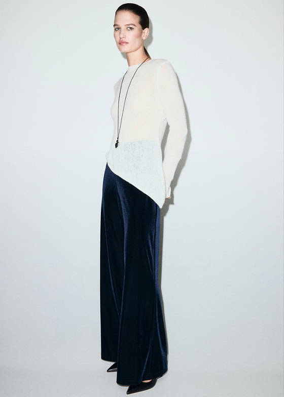 Kadife wide leg pantolon