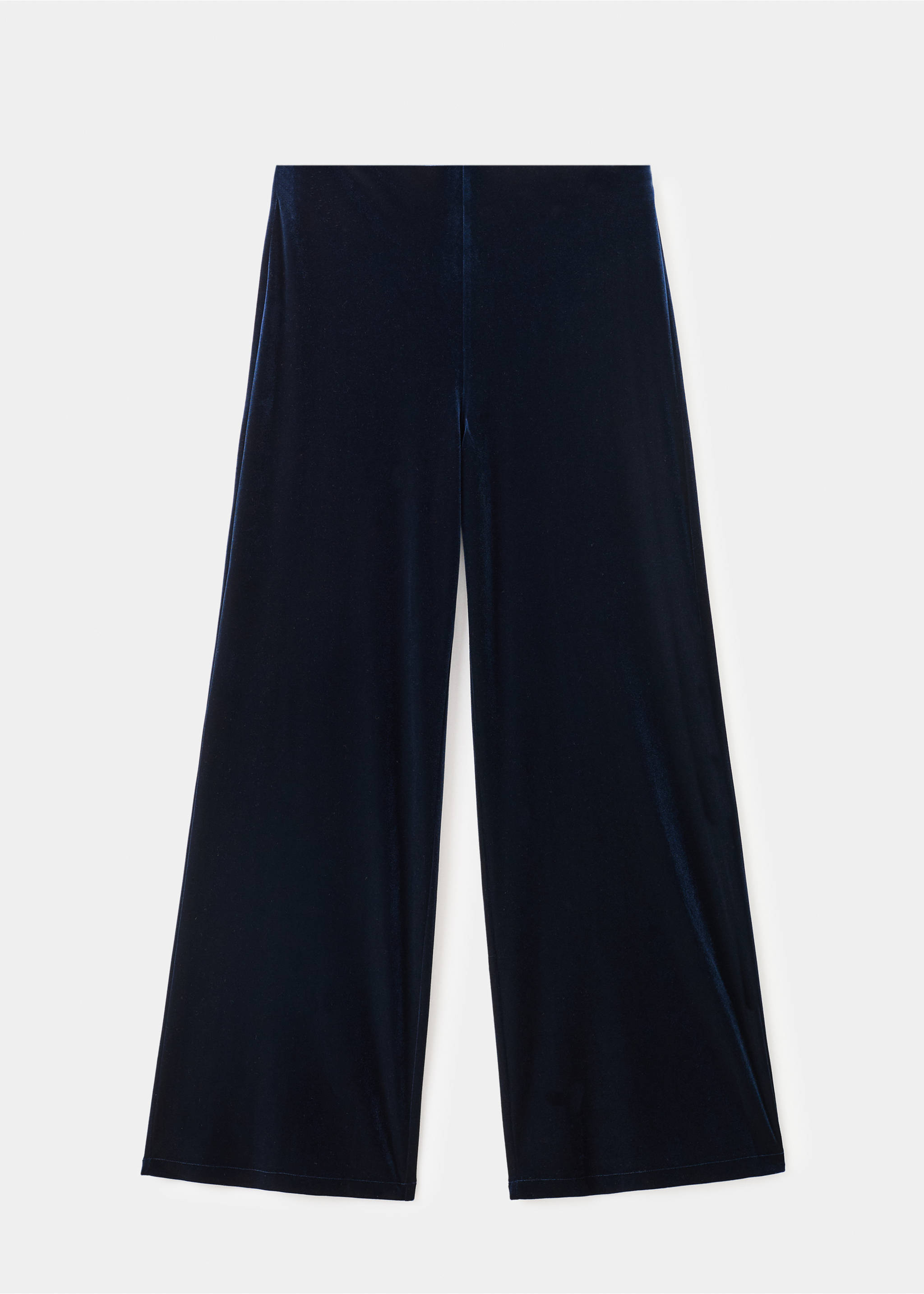 Velvet wide leg trousers - Article without model, Navy. Ref: 17067806-00.