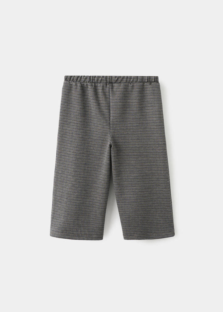 Houndstooth print straight trousers — Brown