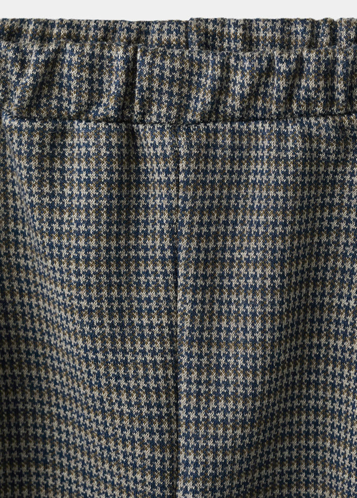 Houndstooth print straight trousers — Brown