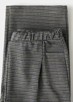Houndstooth print straight trousers — Brown 6