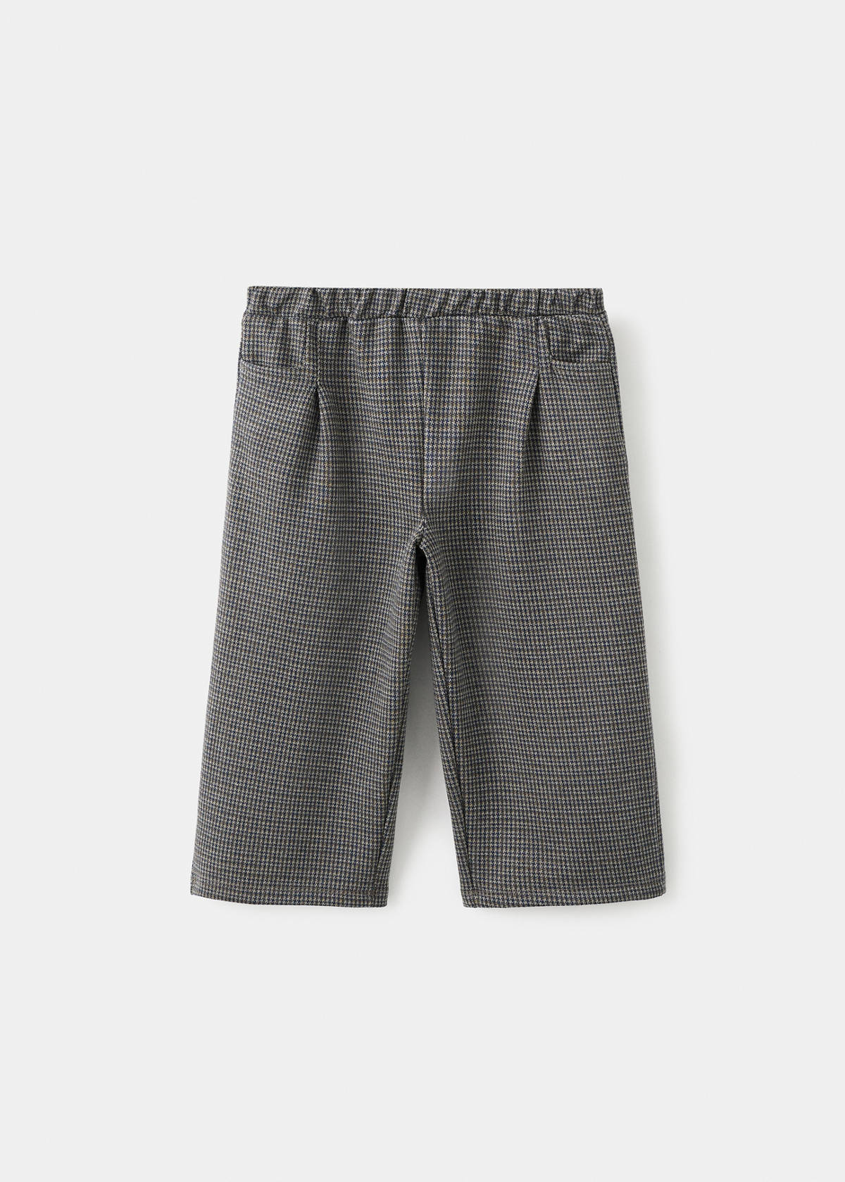 Houndstooth print straight trousers — Brown