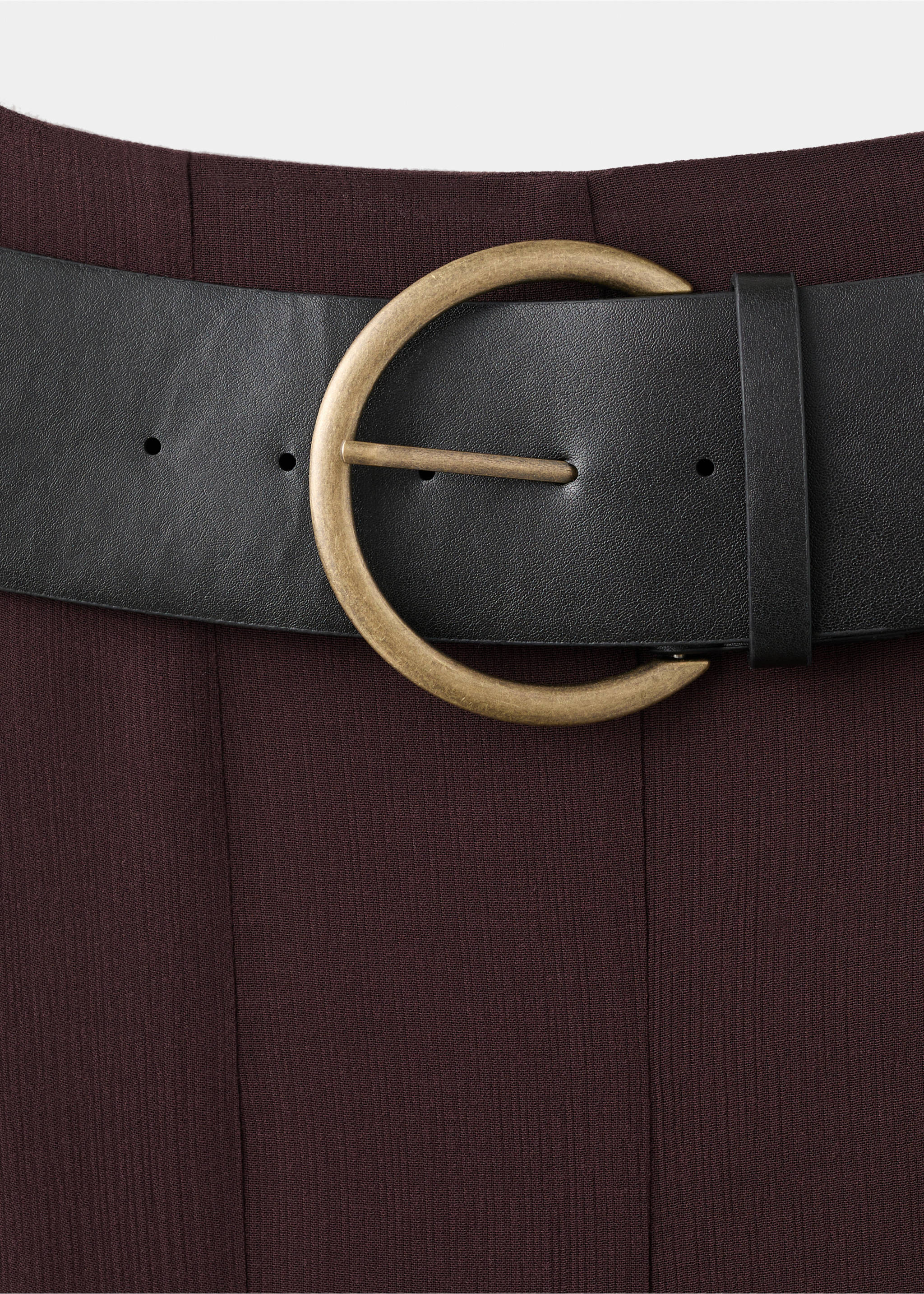 Jupe à godets avec ceinture - Détail de l'article 8, Grenat. Ref: 17067813-00.