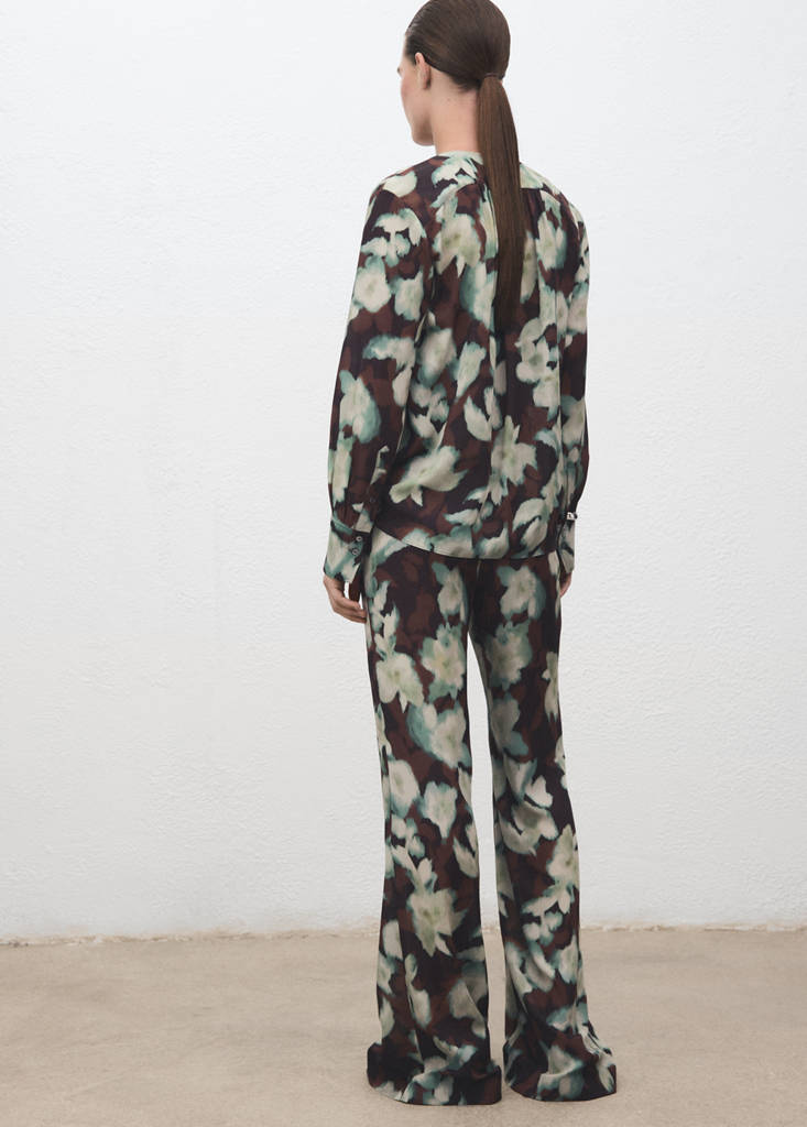 Printed flared trousers — Green