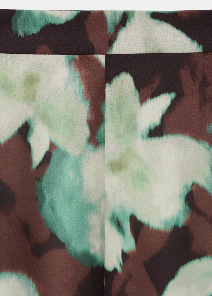 Printed flared trousers — Green