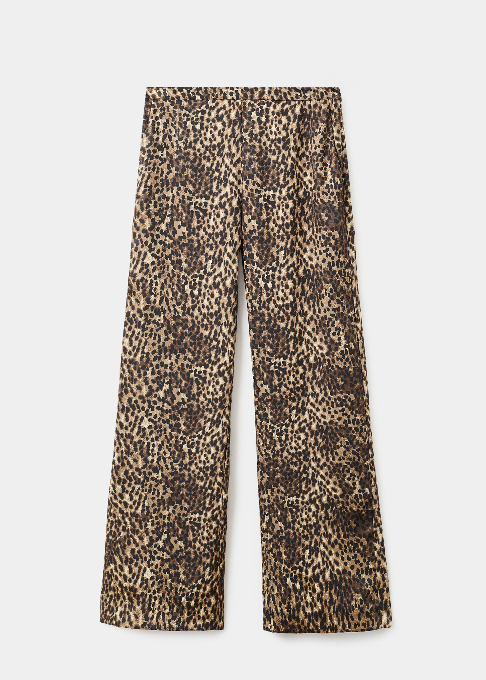 Leopard-print satin trousers - Article without model