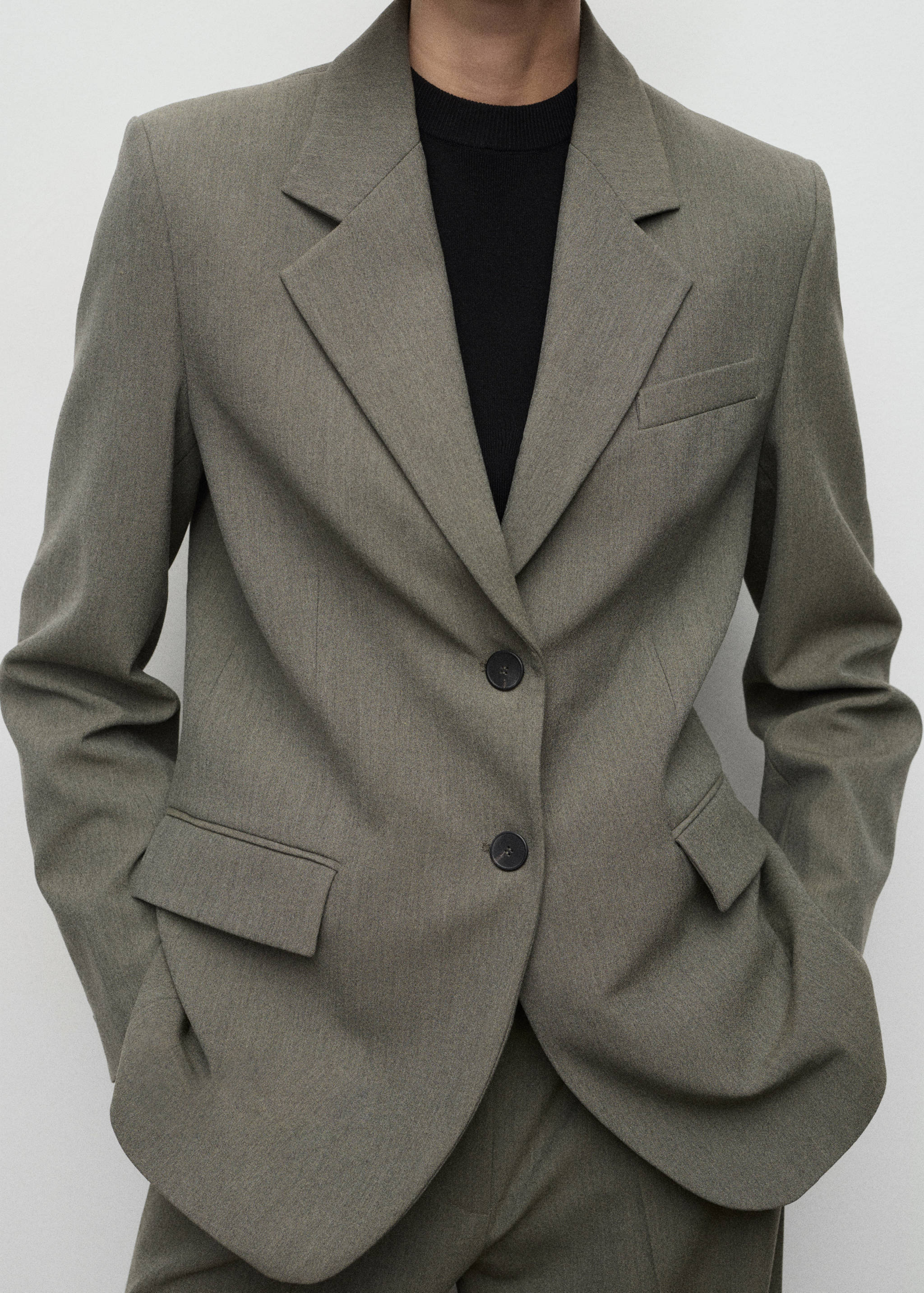 Suit blazer with flap pockets - Medium plane