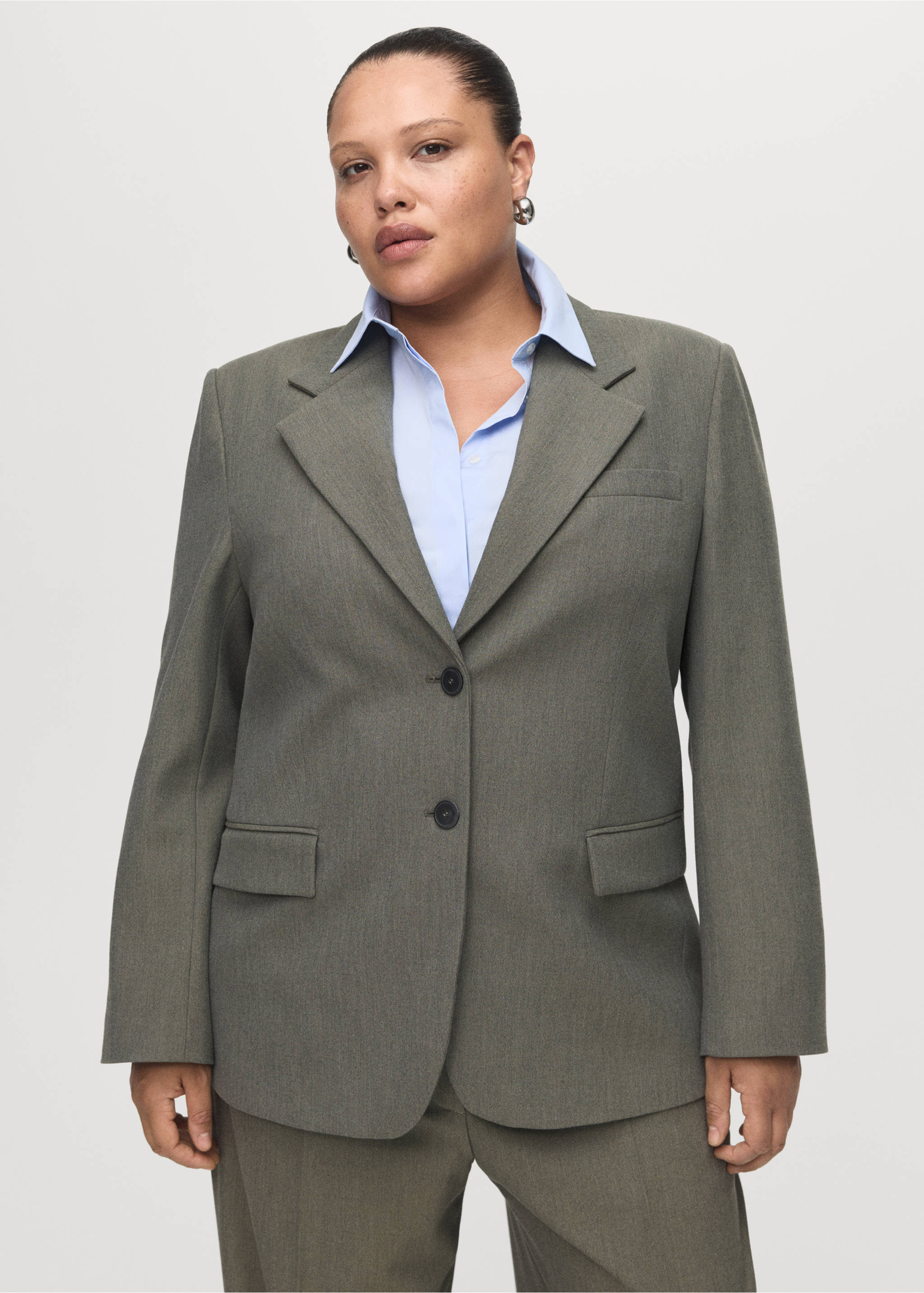 플랩 포켓이 있는 수트 블레이저 - 상품 내역: 5, 파스텔 그린. Ref: 17067818-00.