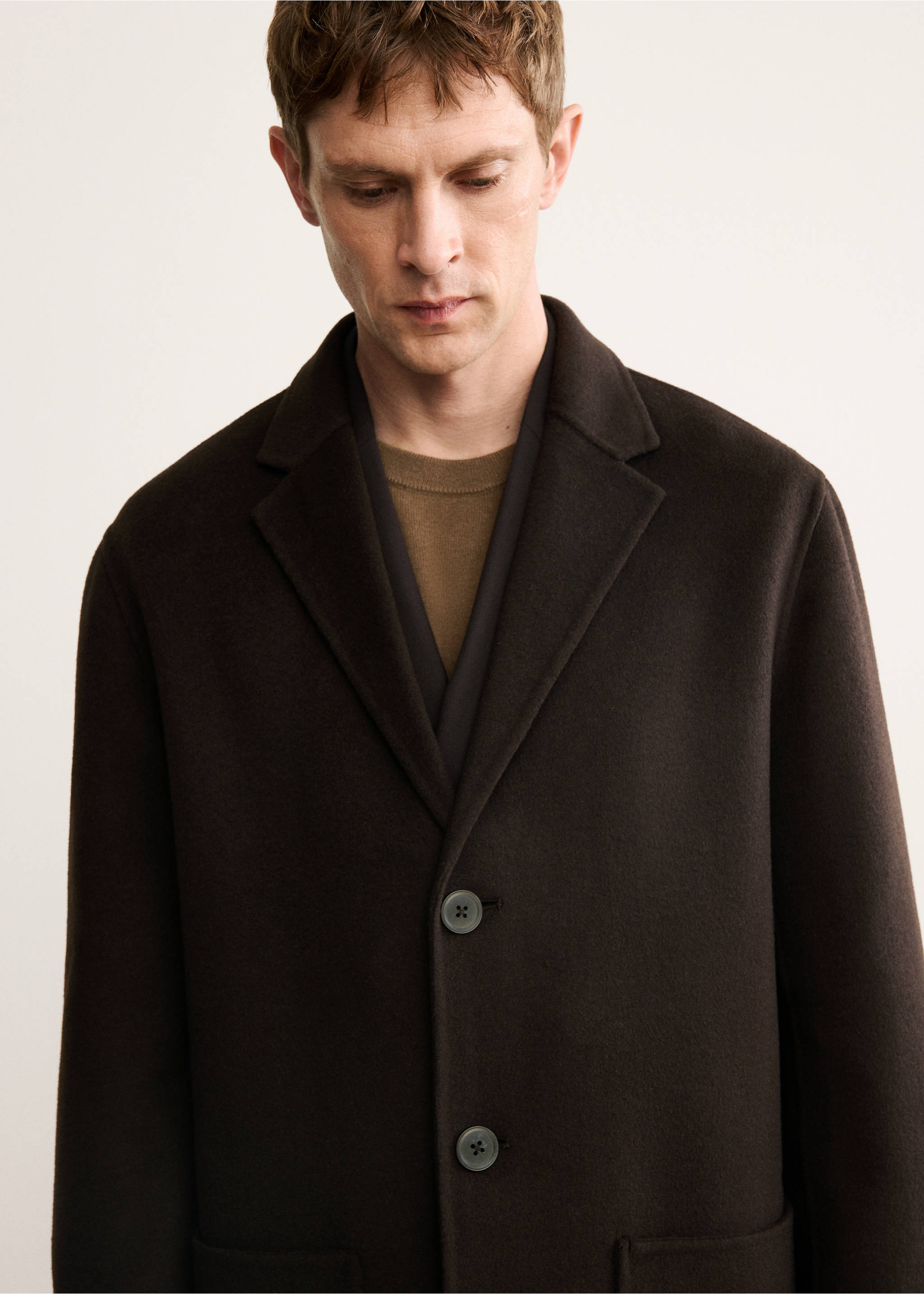 Handmade wool coat - Details of the article 1, Brown. Ref: 17067884-00.