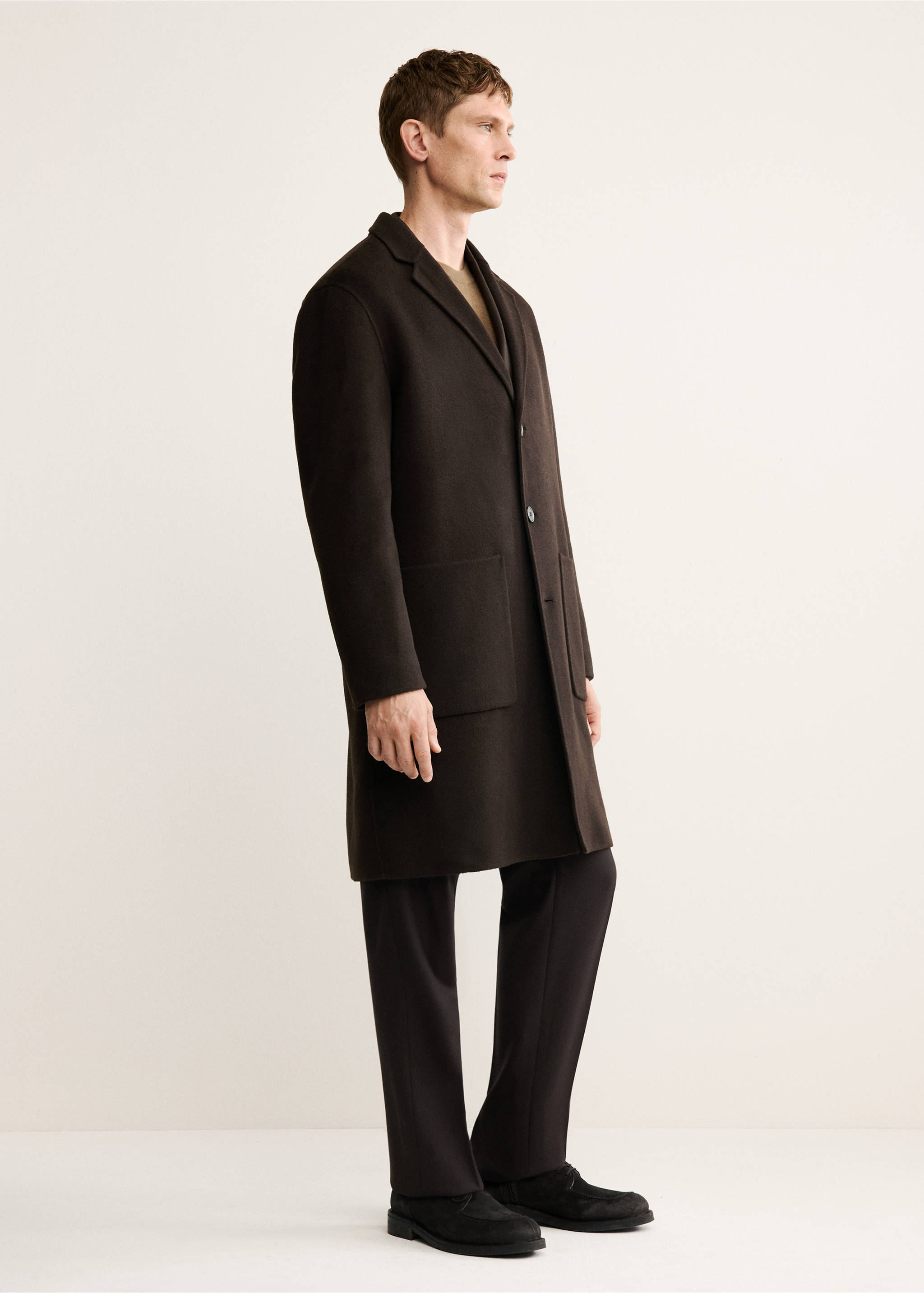 Handmade wool coat - Details of the article 6, Brown. Ref: 17067884-00.