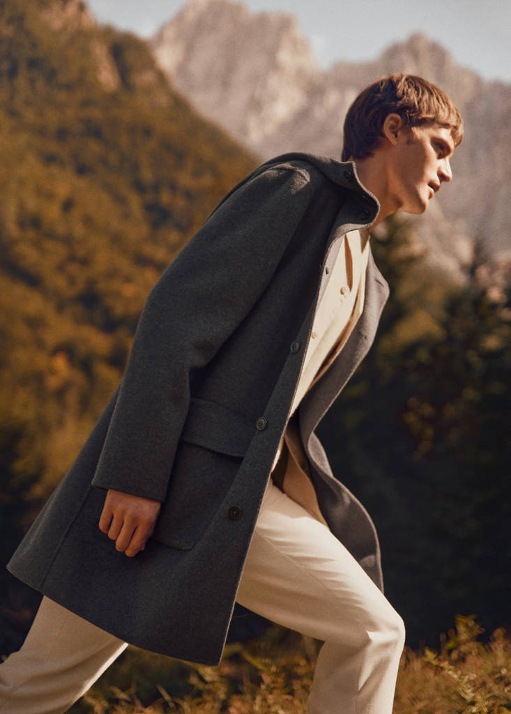 Handmade wool coat with hood — Medium Heather Grey