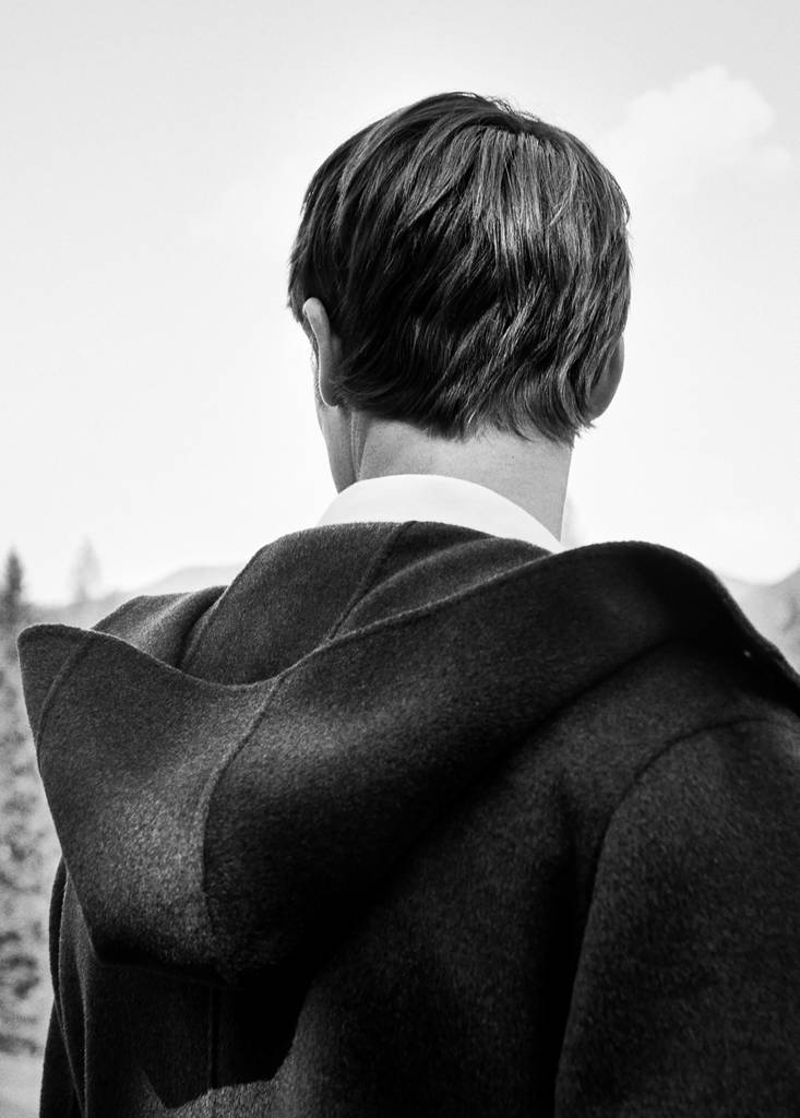 Handmade wool coat with hood — Medium Heather Grey