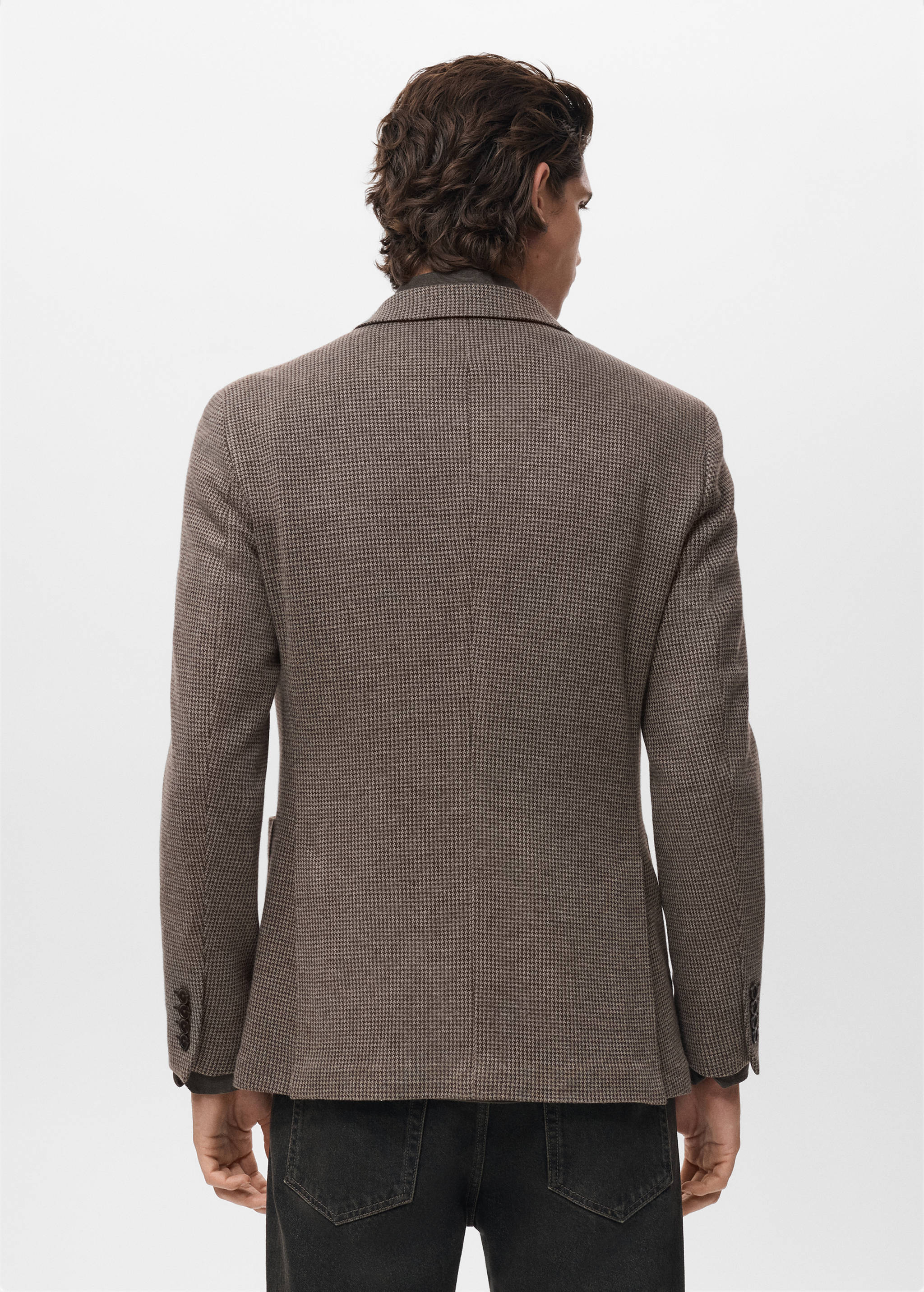 Slim-fit micro-houndstooth jacket - Reverse of the article