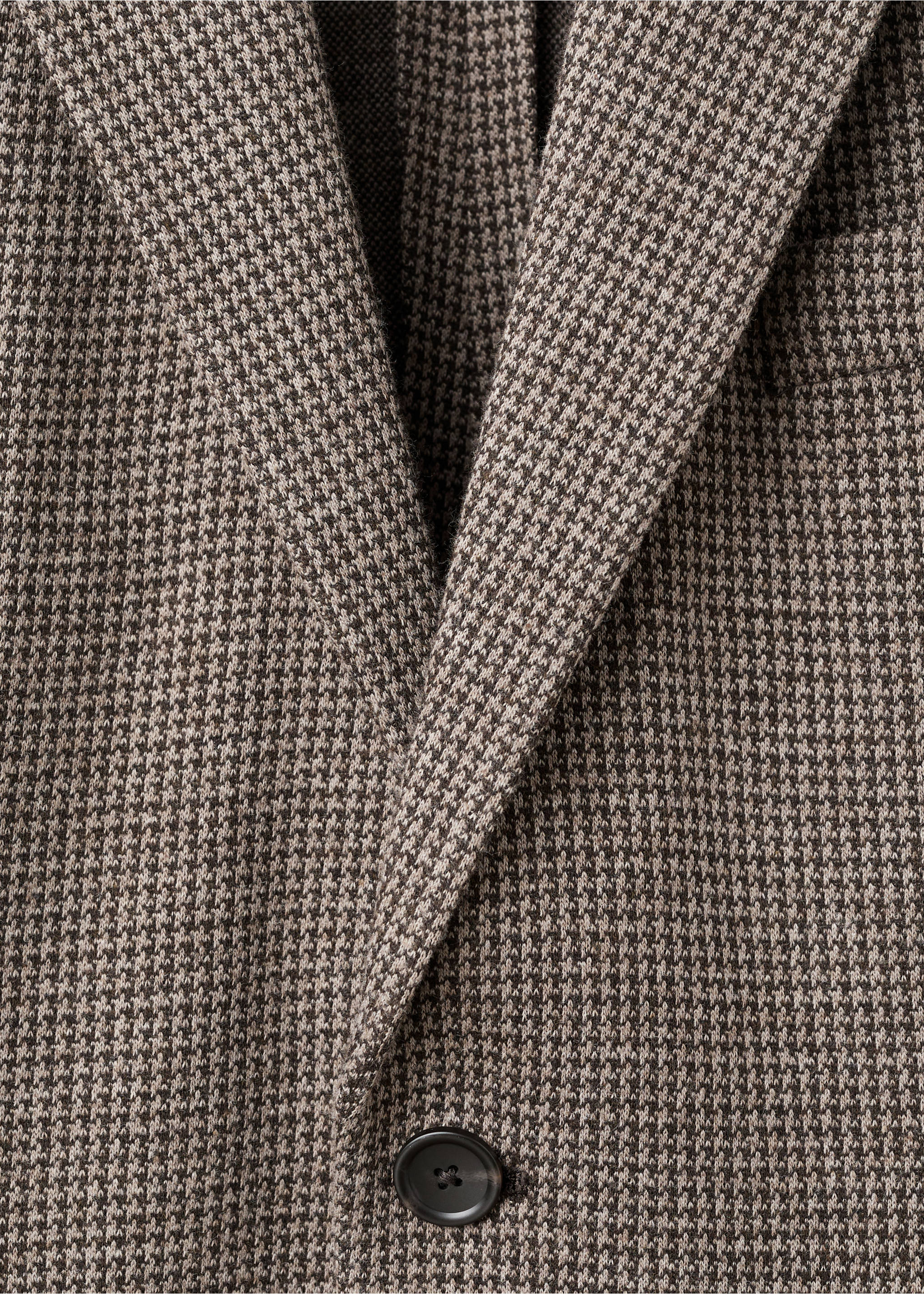 Americana slim fit micro pata de gallo - Detalle del artículo 8, Marrón. Ref: 17067886-00.