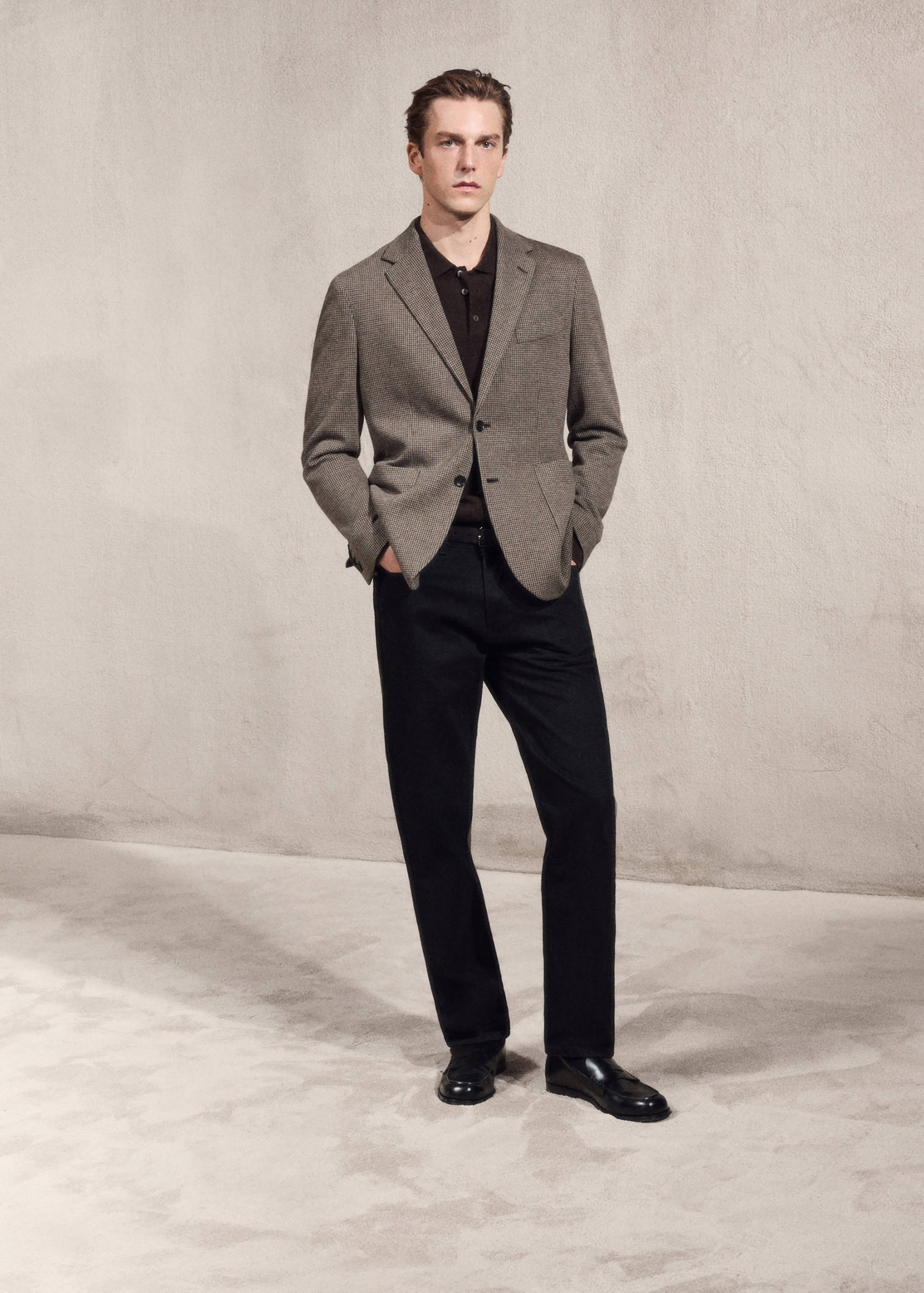 Slim Fit-Sakko mit Mikro-Hahnentrittmuster - Detail des Artikels 3