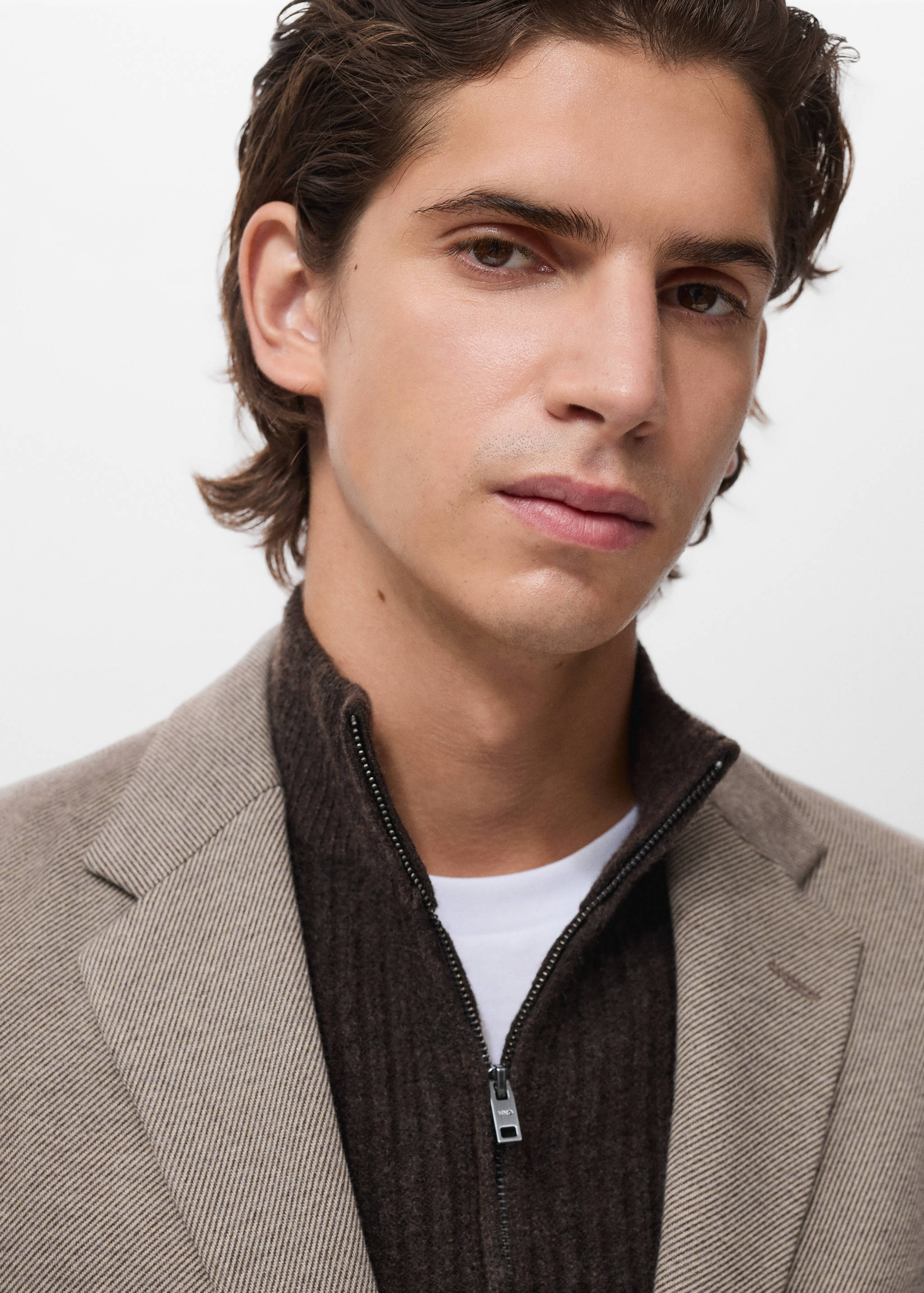 Slim Fit-Sakko mit Mikro-Hahnentrittmuster - Detail des Artikels 1