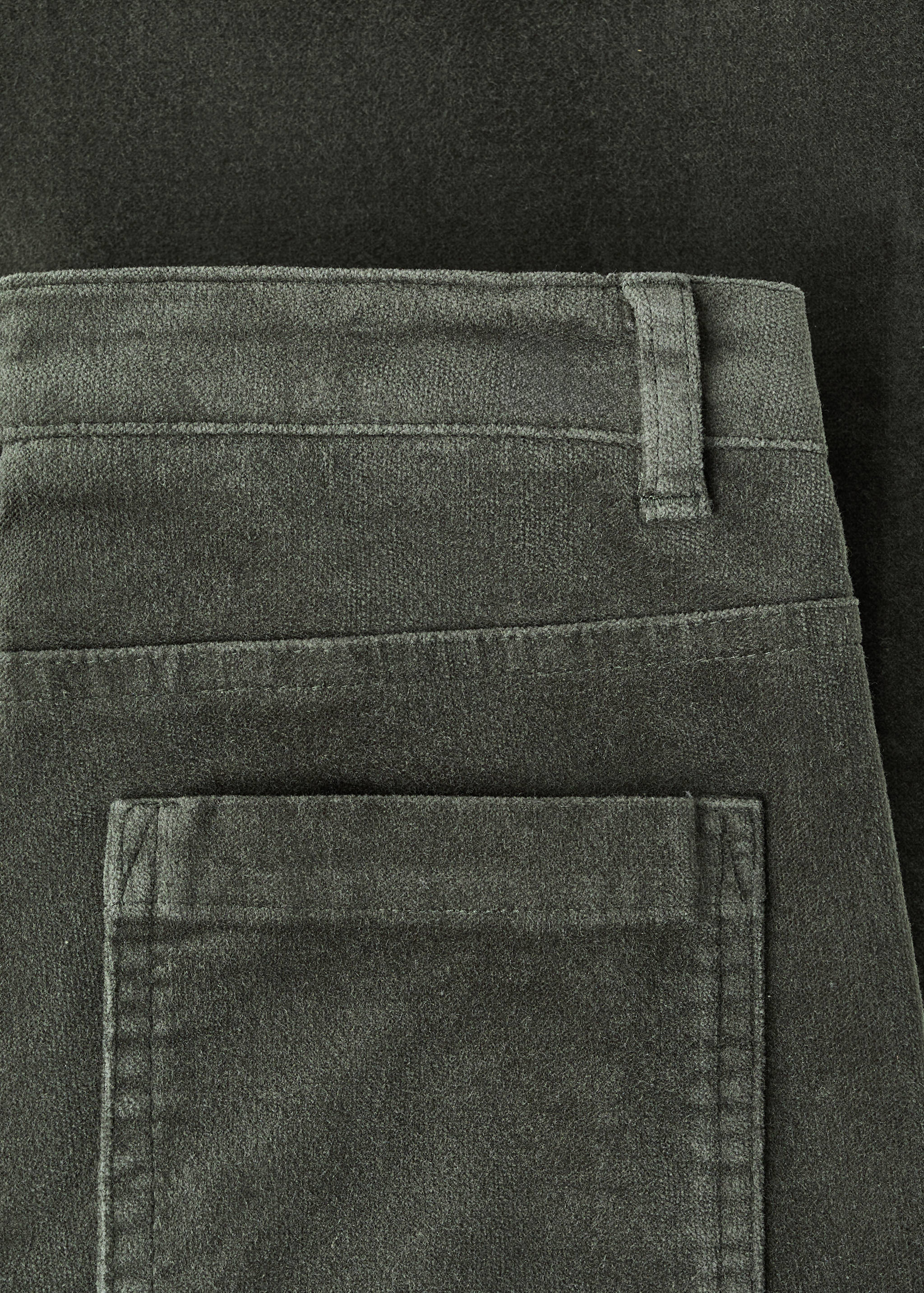 Faux-velvet flared pants - Details of the article 0