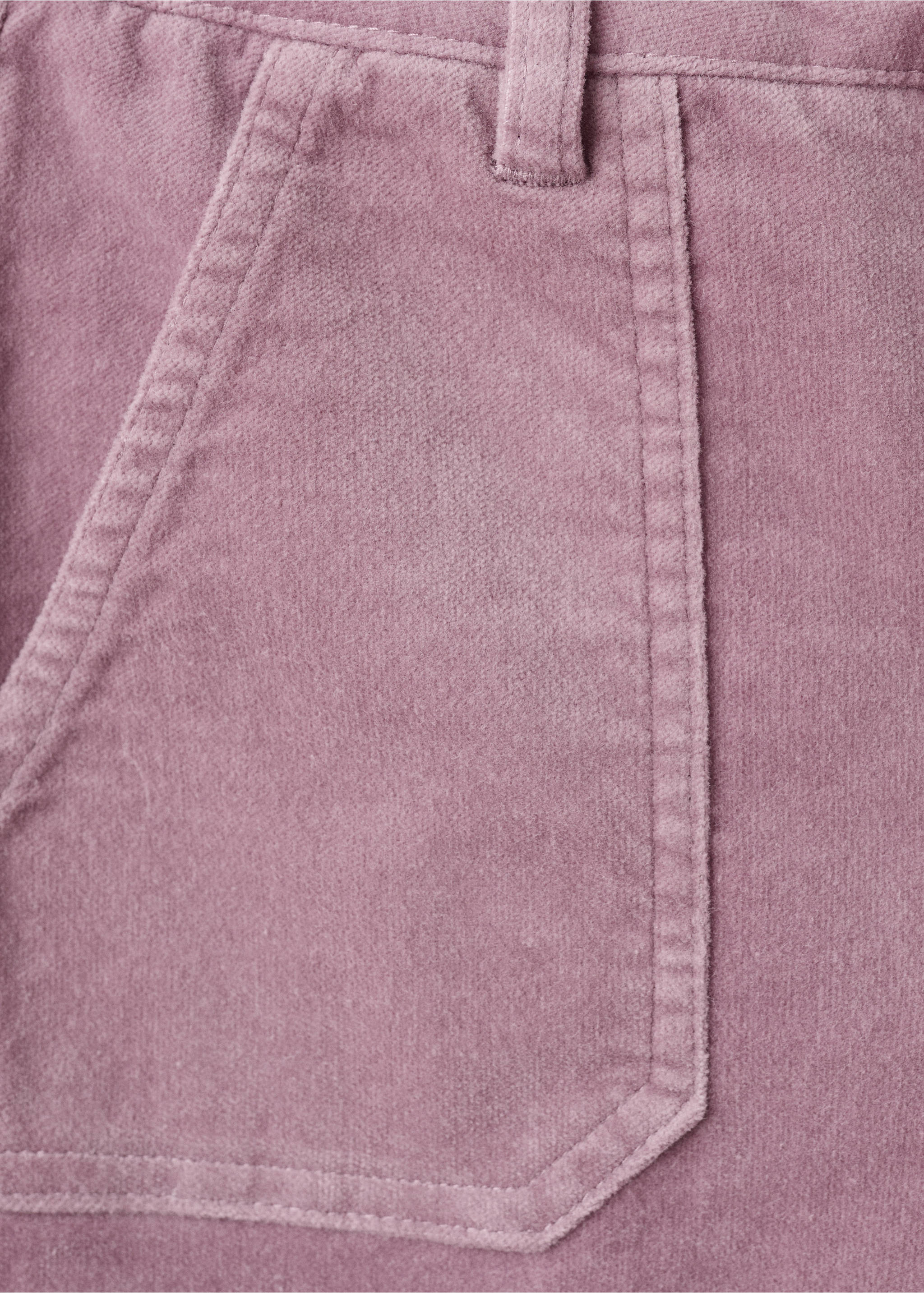 Pantalón flare efecto terciopelo - Detalle del artículo 8, Rosa. Ref: 17067888-00.