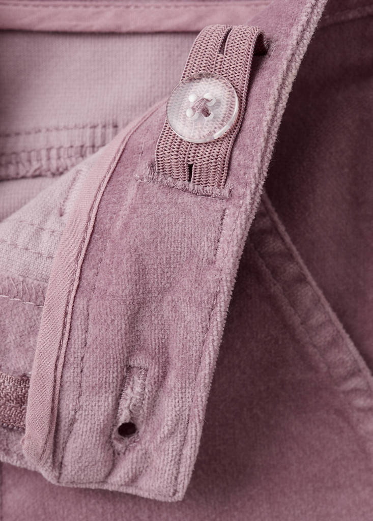 Velvet-effect flared trousers — Pink