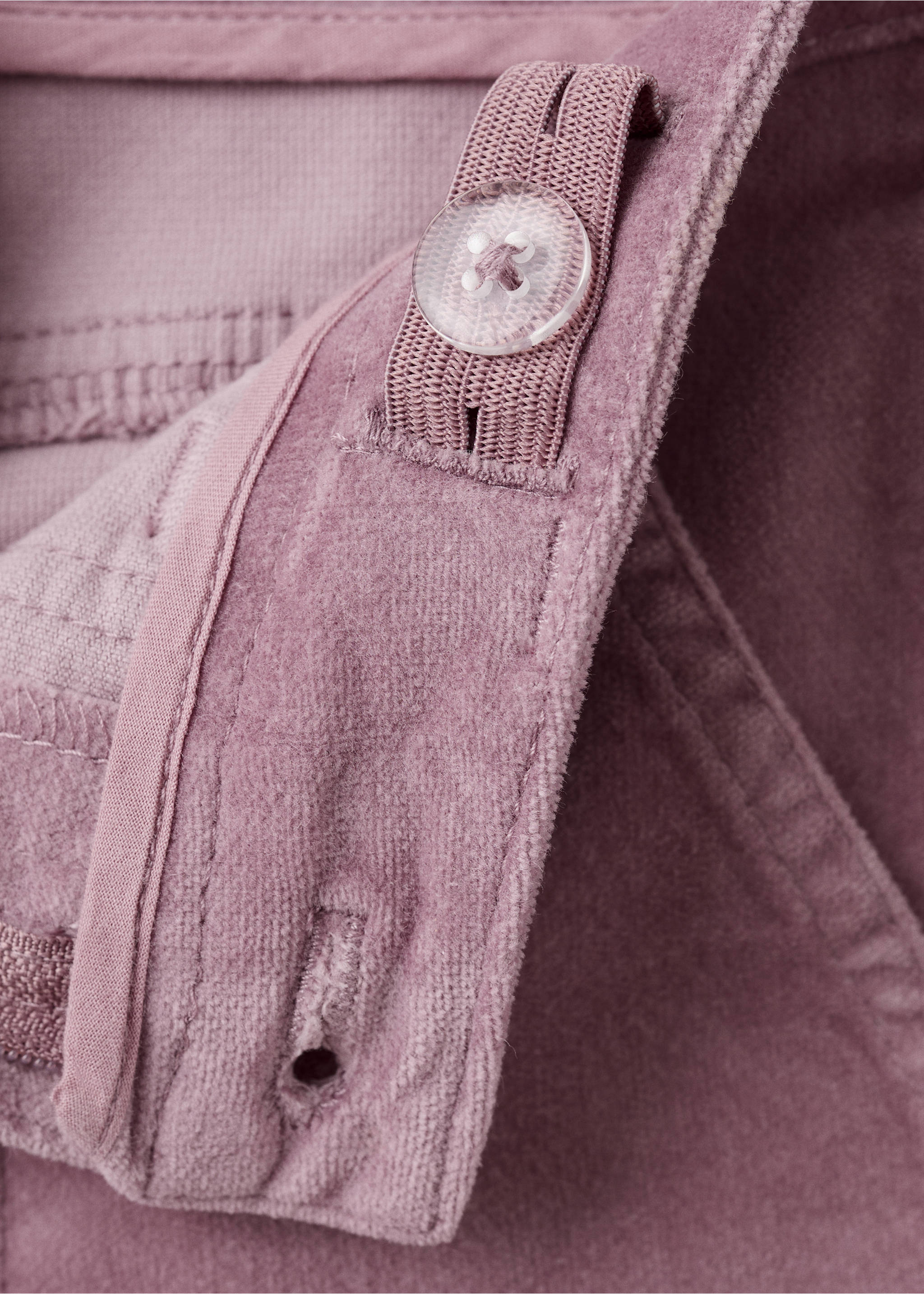 Pantalón flare efecto terciopelo - Detalle del artículo 0, Rosa. Ref: 17067888-00.