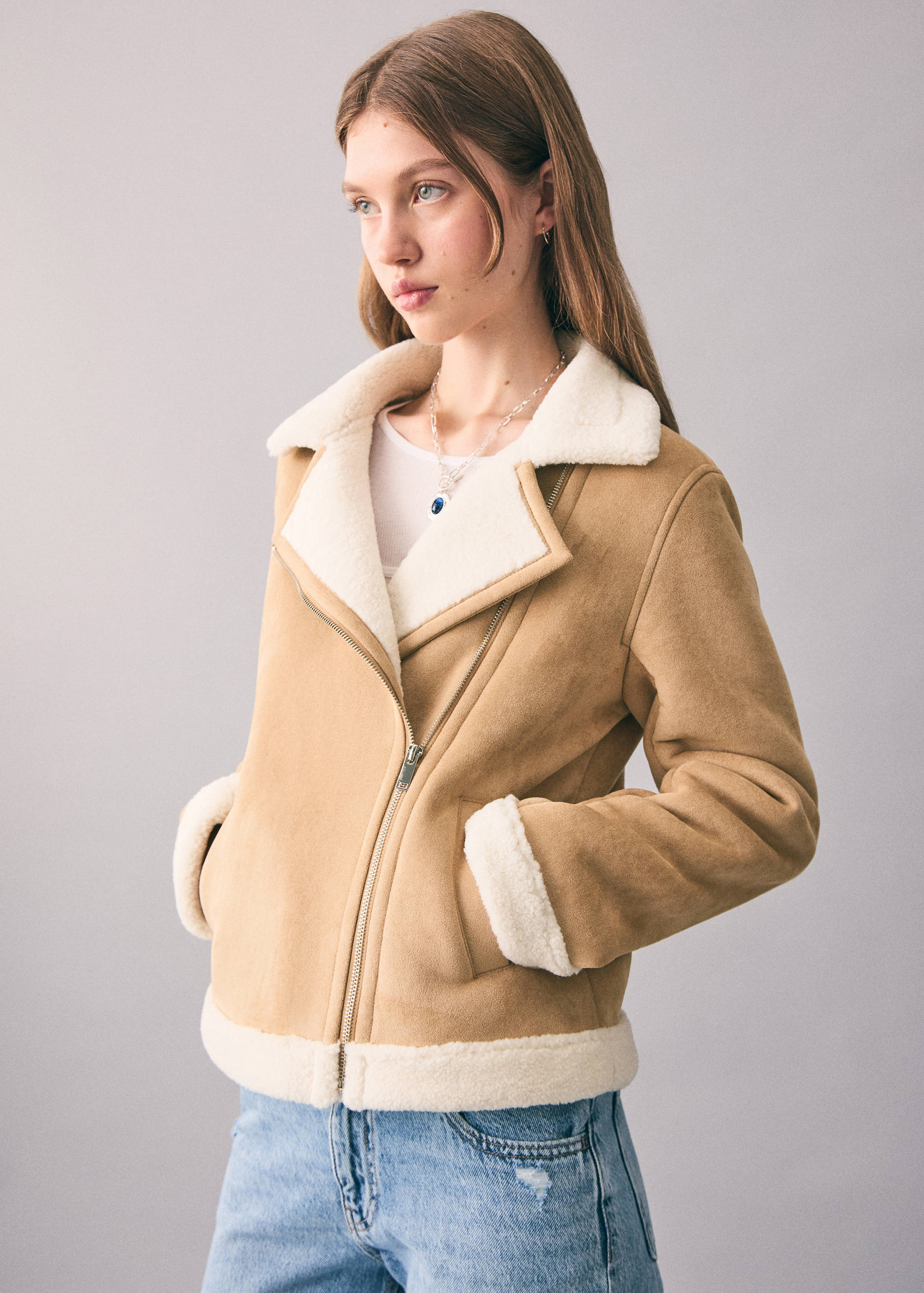 Shearling suede coat - Medium plane