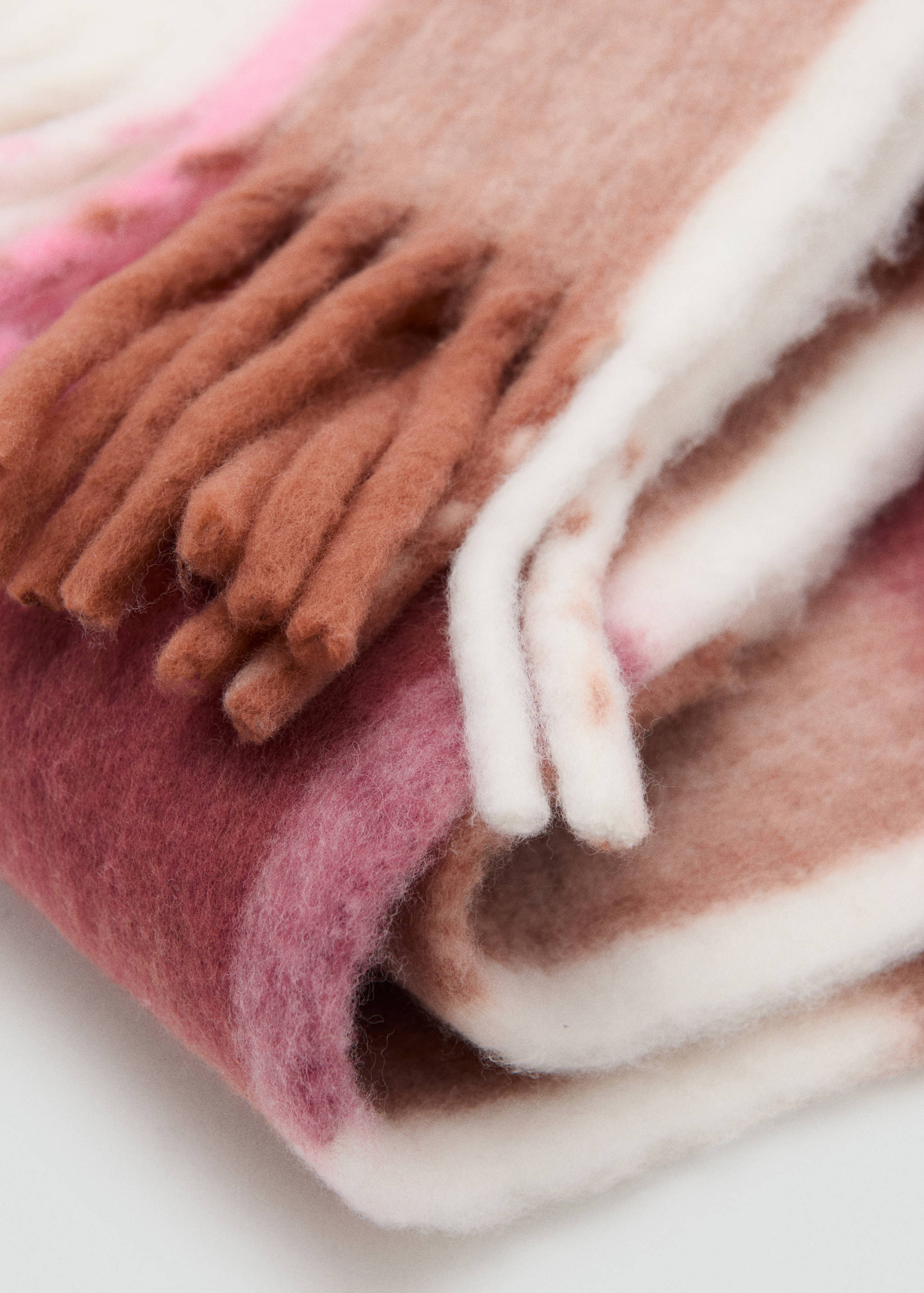 Fringed check scarf - Medium plane