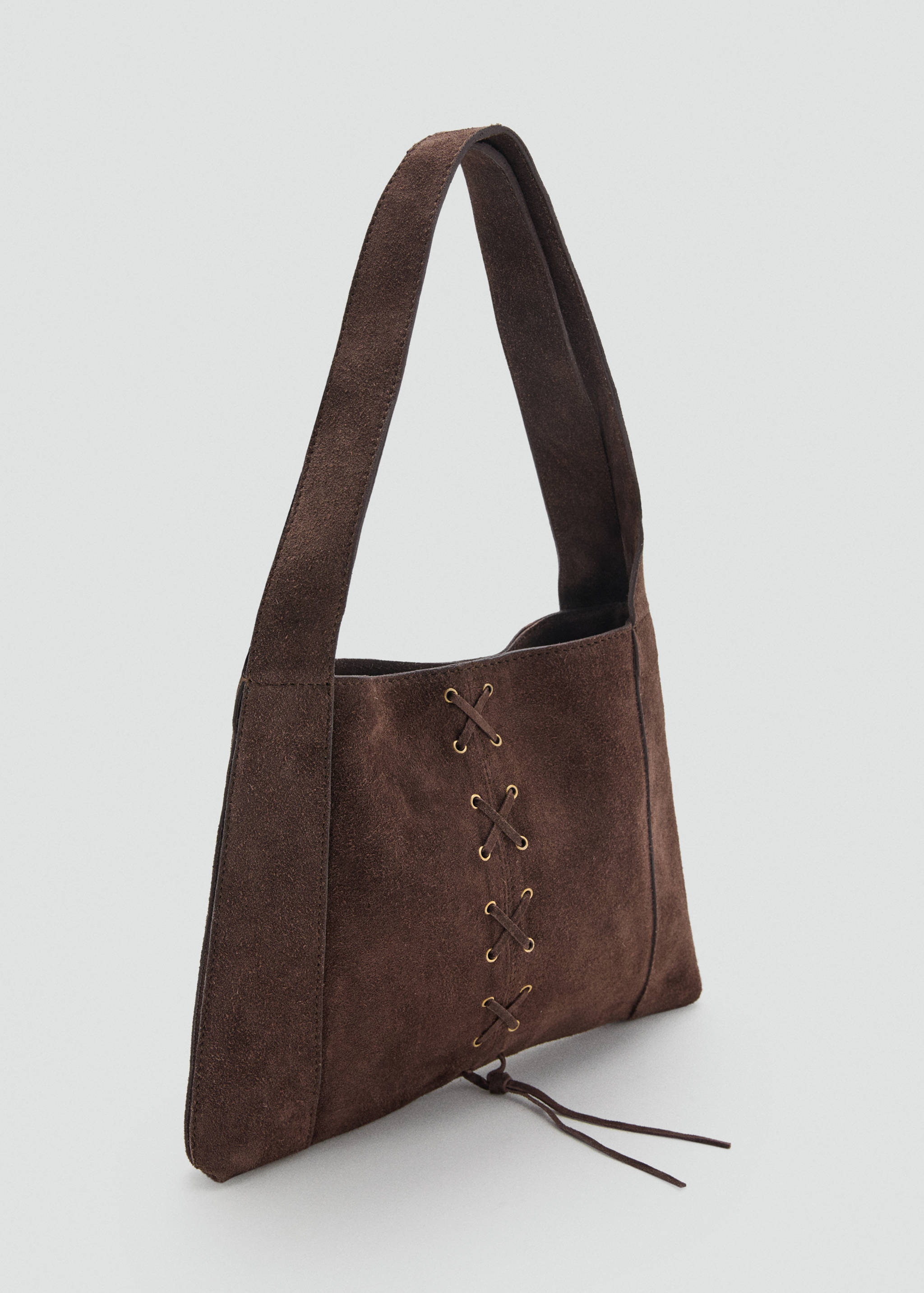Leather bag with cord detail - Medium plane