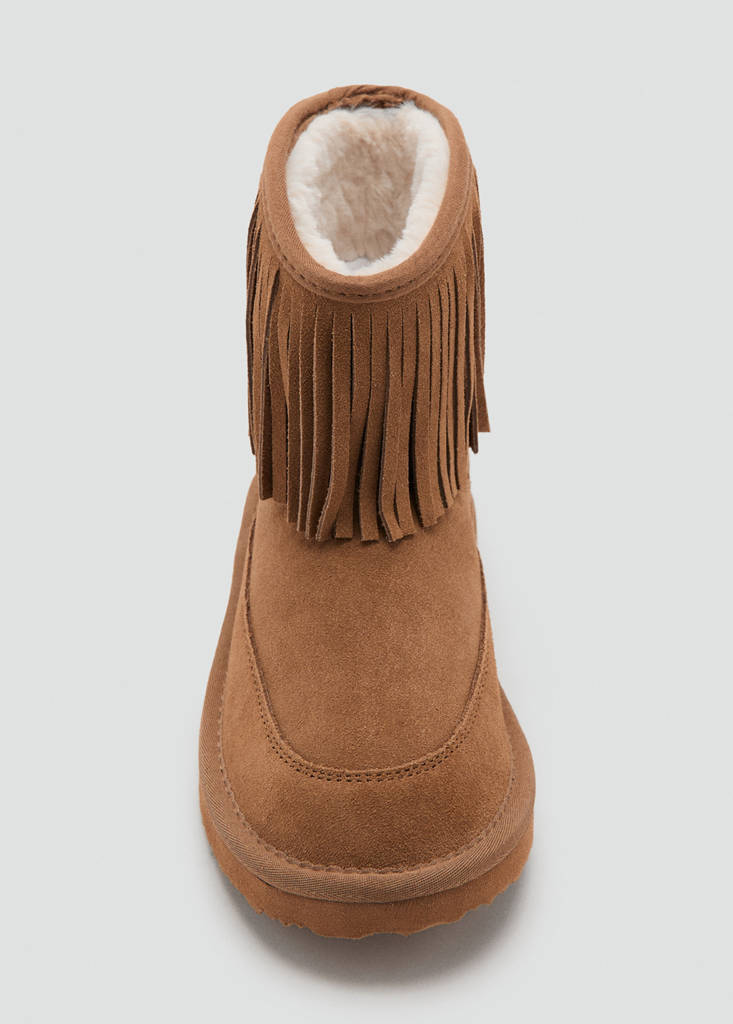Fringed leather boots — Medium Brown