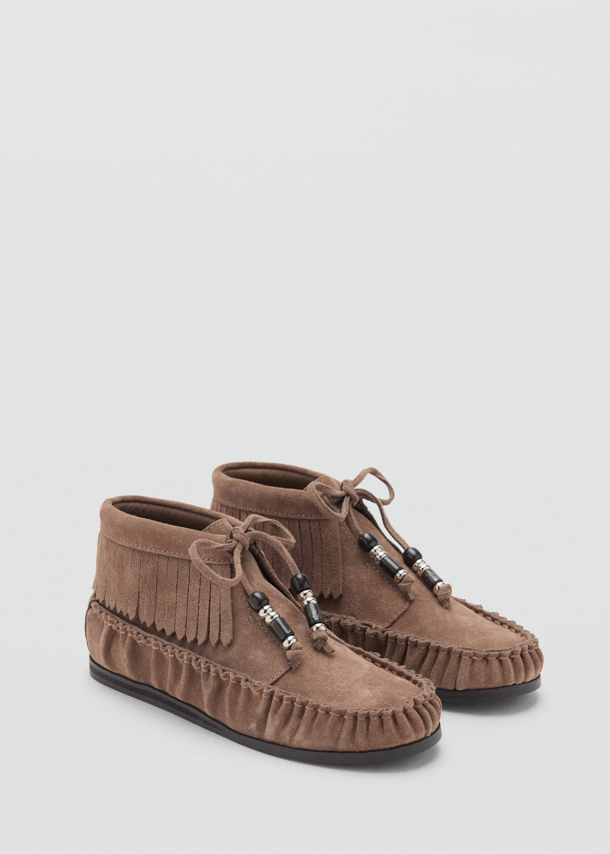 Fringed leather loafers - Medium plane