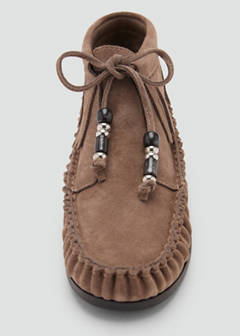 Fringed leather loafers — Medium Brown 4
