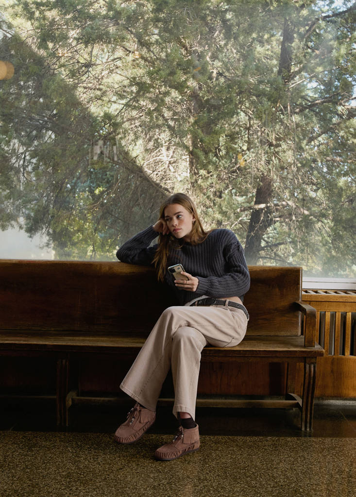 Fringed leather loafers — Medium Brown