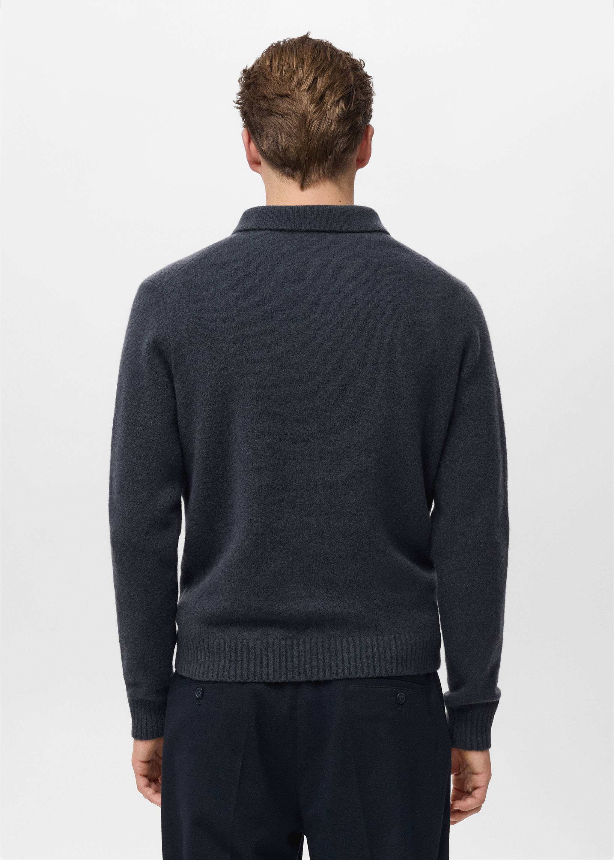 Knitted wool blend polo sweater - Reverse of the article