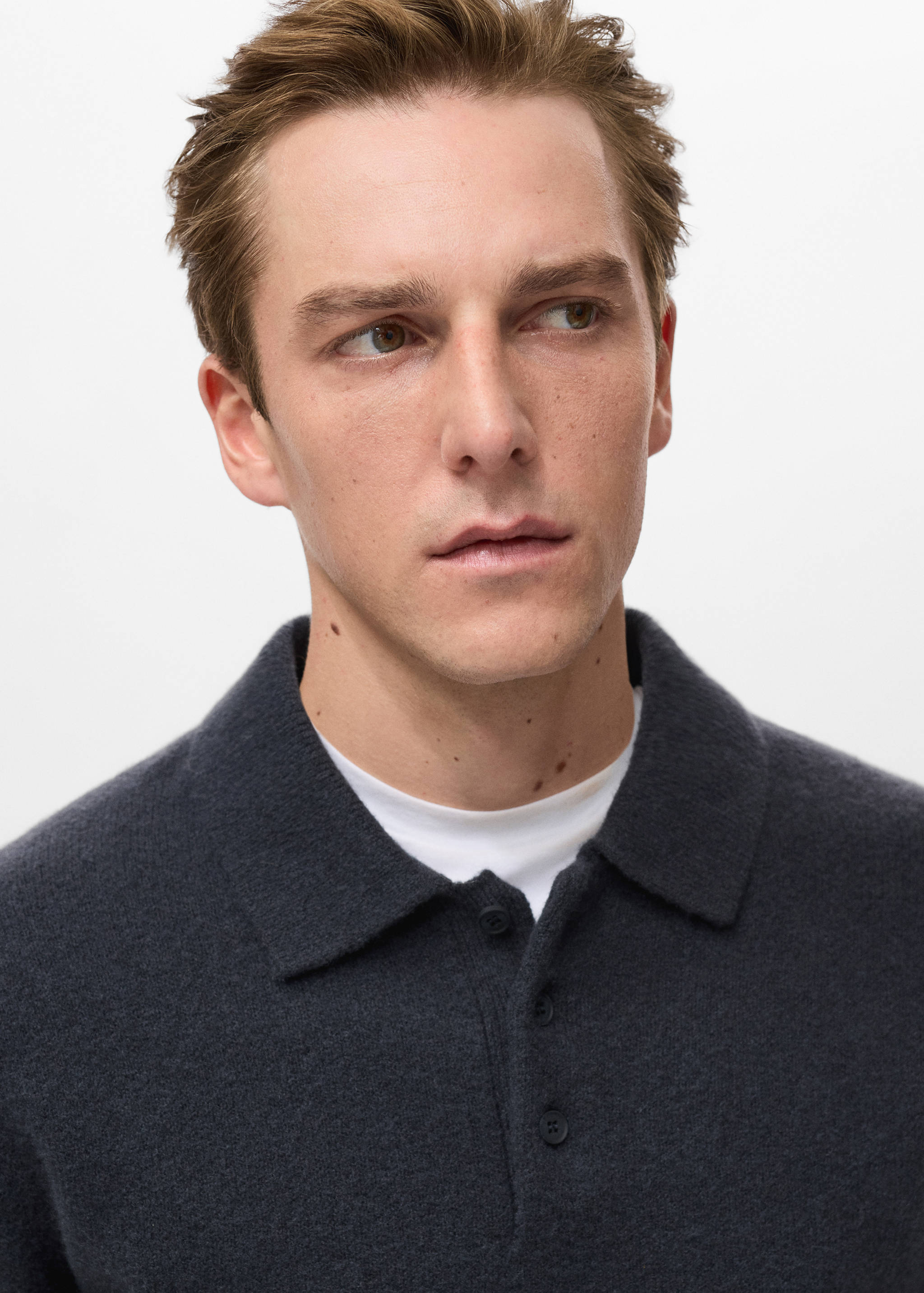 Knitted wool blend polo sweater - Details of the article 1