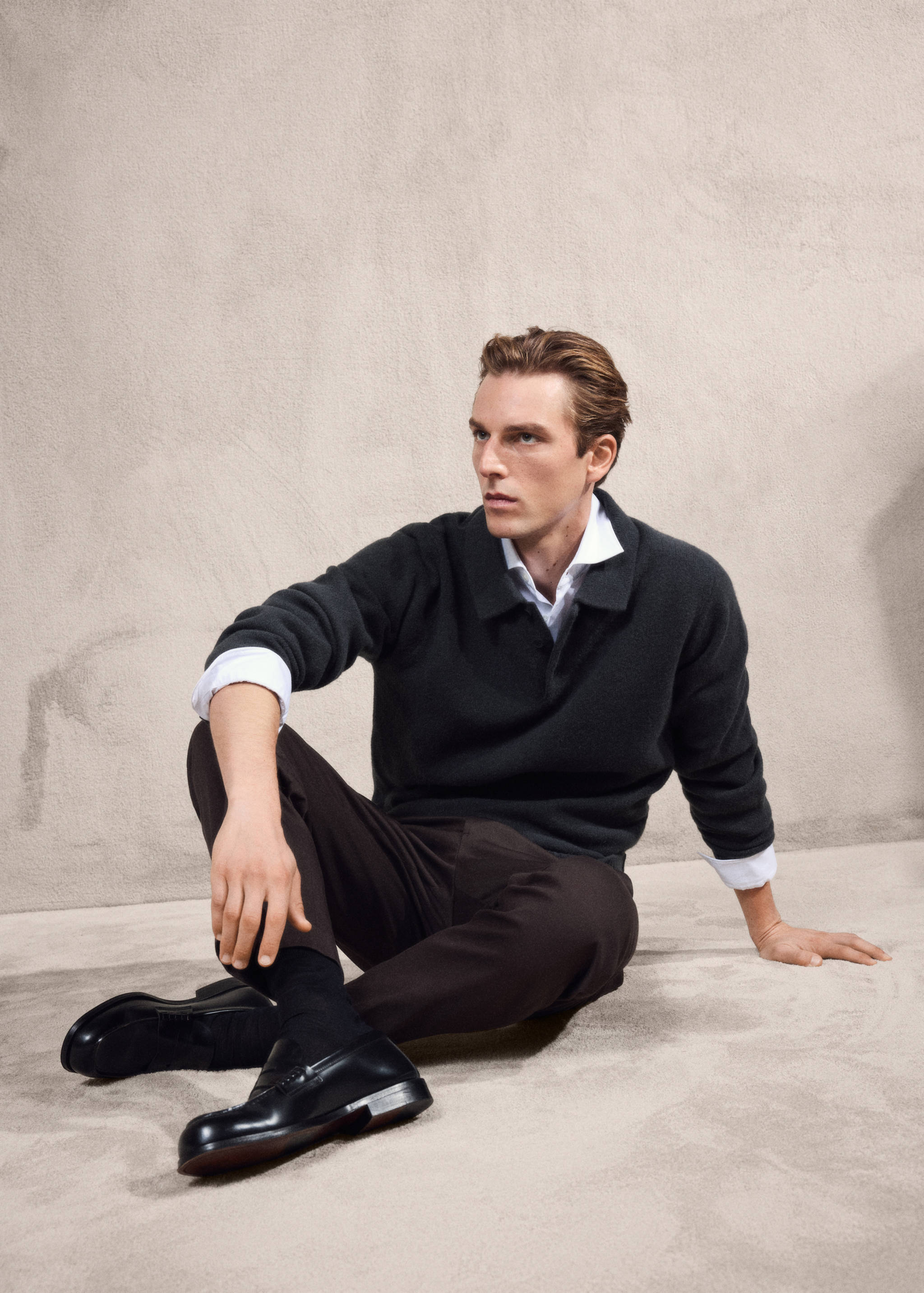 Knitted wool blend polo sweater - Details of the article 5