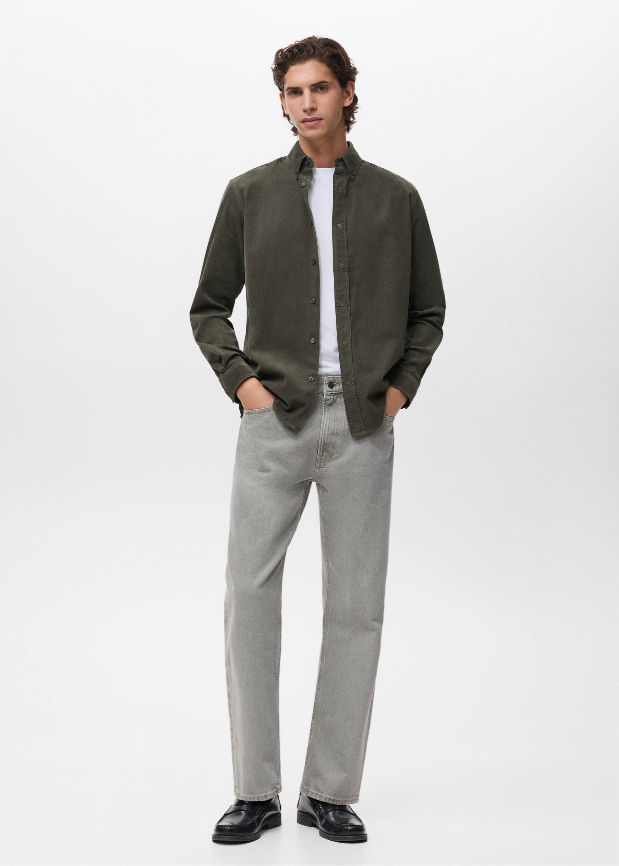 Classic-fit micro-corduroy shirt - General plane