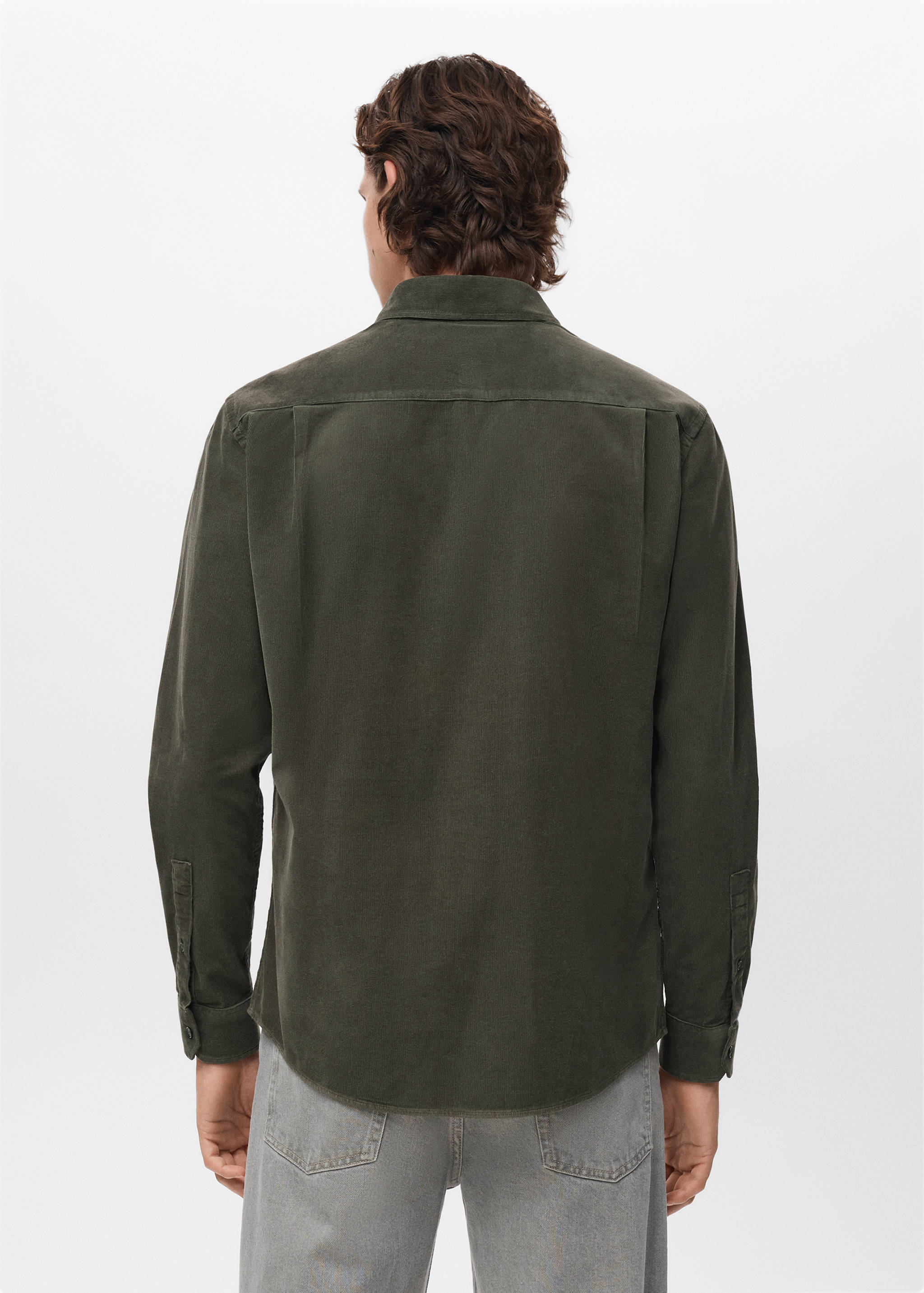 Classic-fit micro-corduroy shirt - Reverse of the article