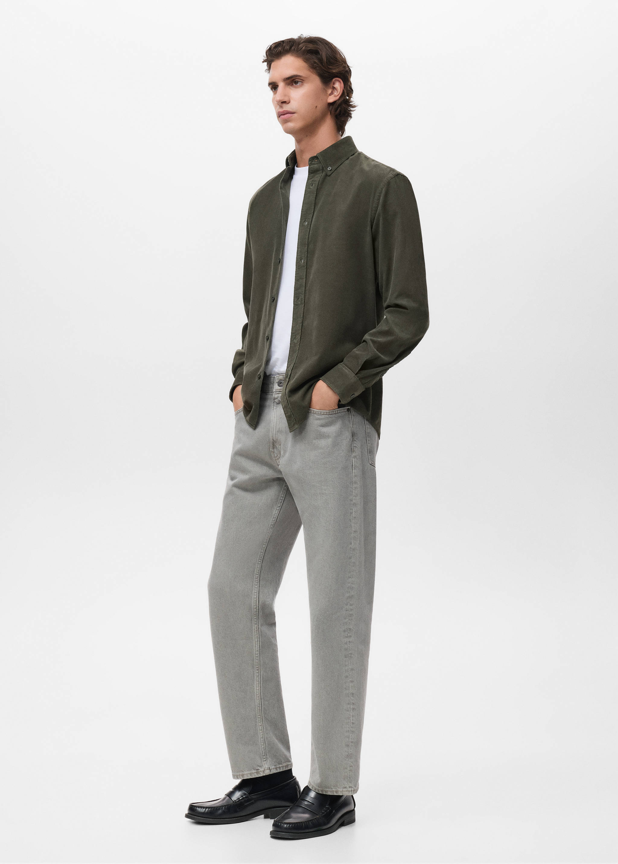 Classic-fit micro-corduroy shirt - Details of the article 2