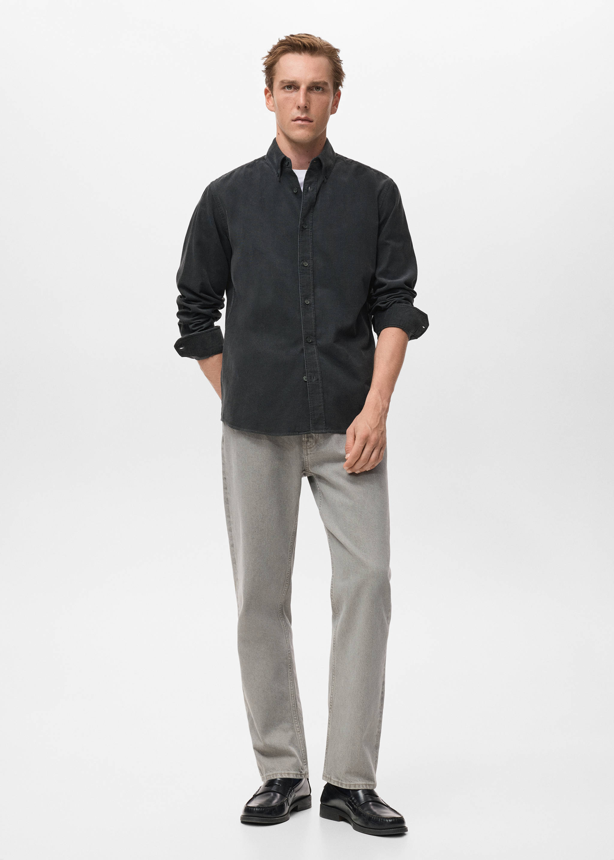 Classic-fit micro-corduroy shirt - General plane