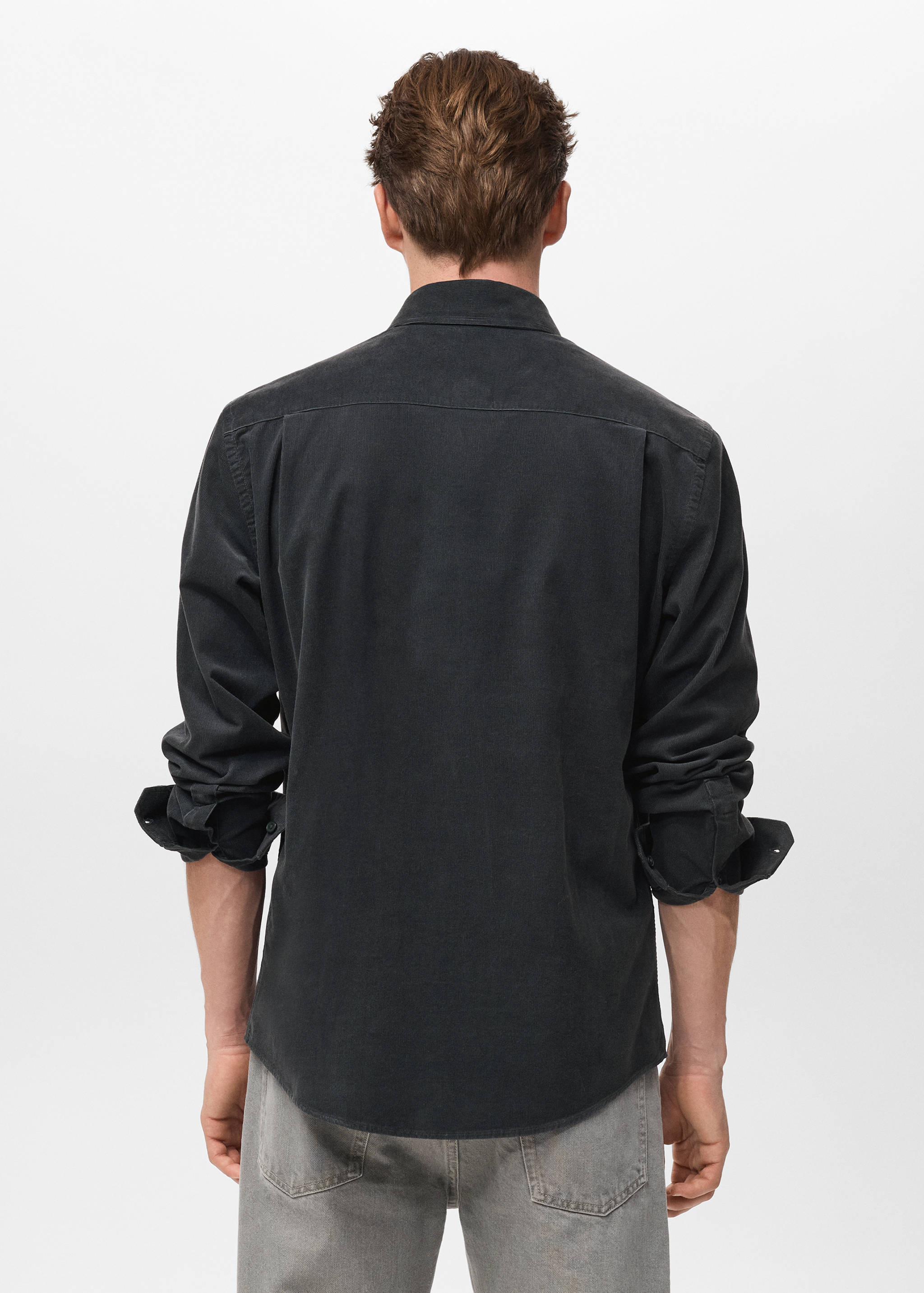 Classic-fit micro-corduroy shirt - Reverse of the article