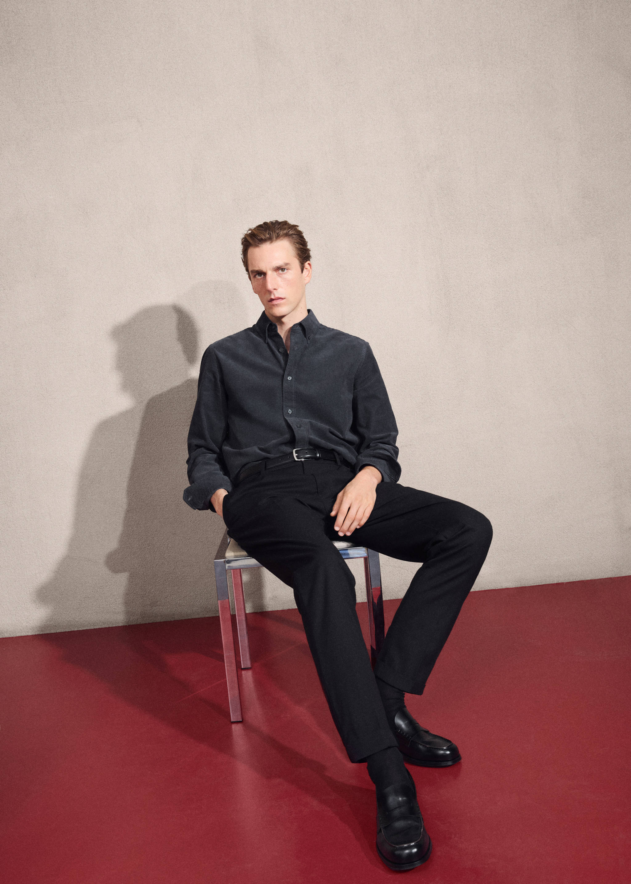 Classic-fit micro-corduroy shirt - Details of the article 3