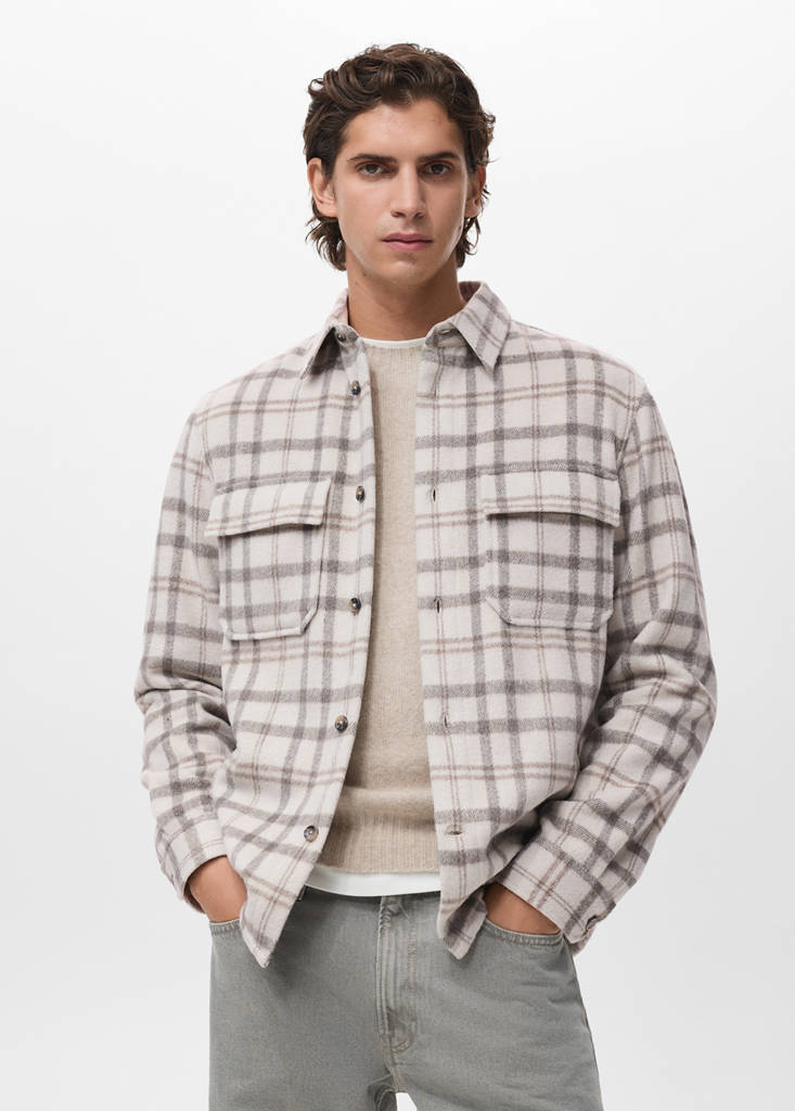 Check flannel overshirt - thumbnail 2