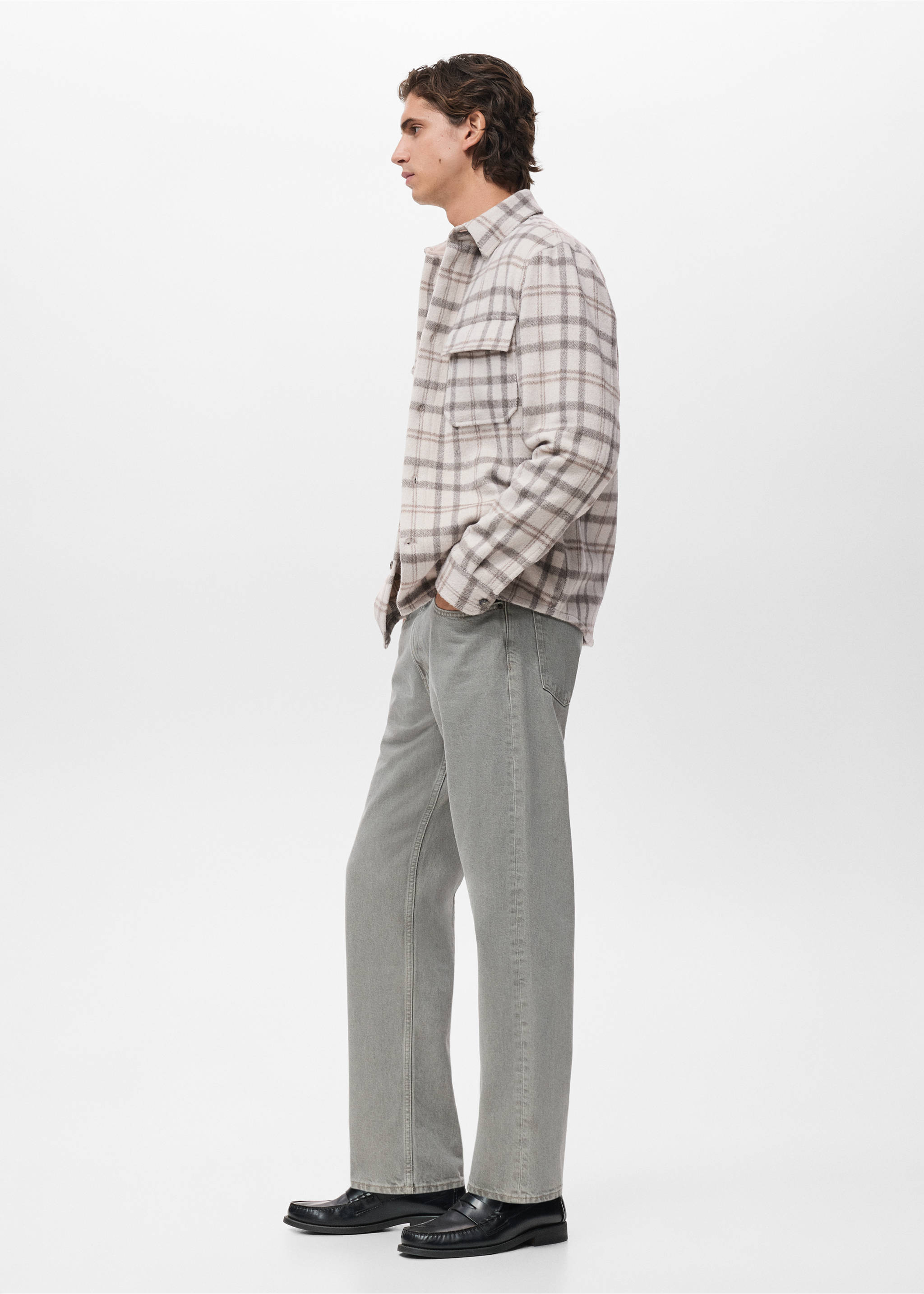 Верхняя рубашка из фланели в клетку - Деталь изделия 2, Экрю. Ref: 17067903-00.