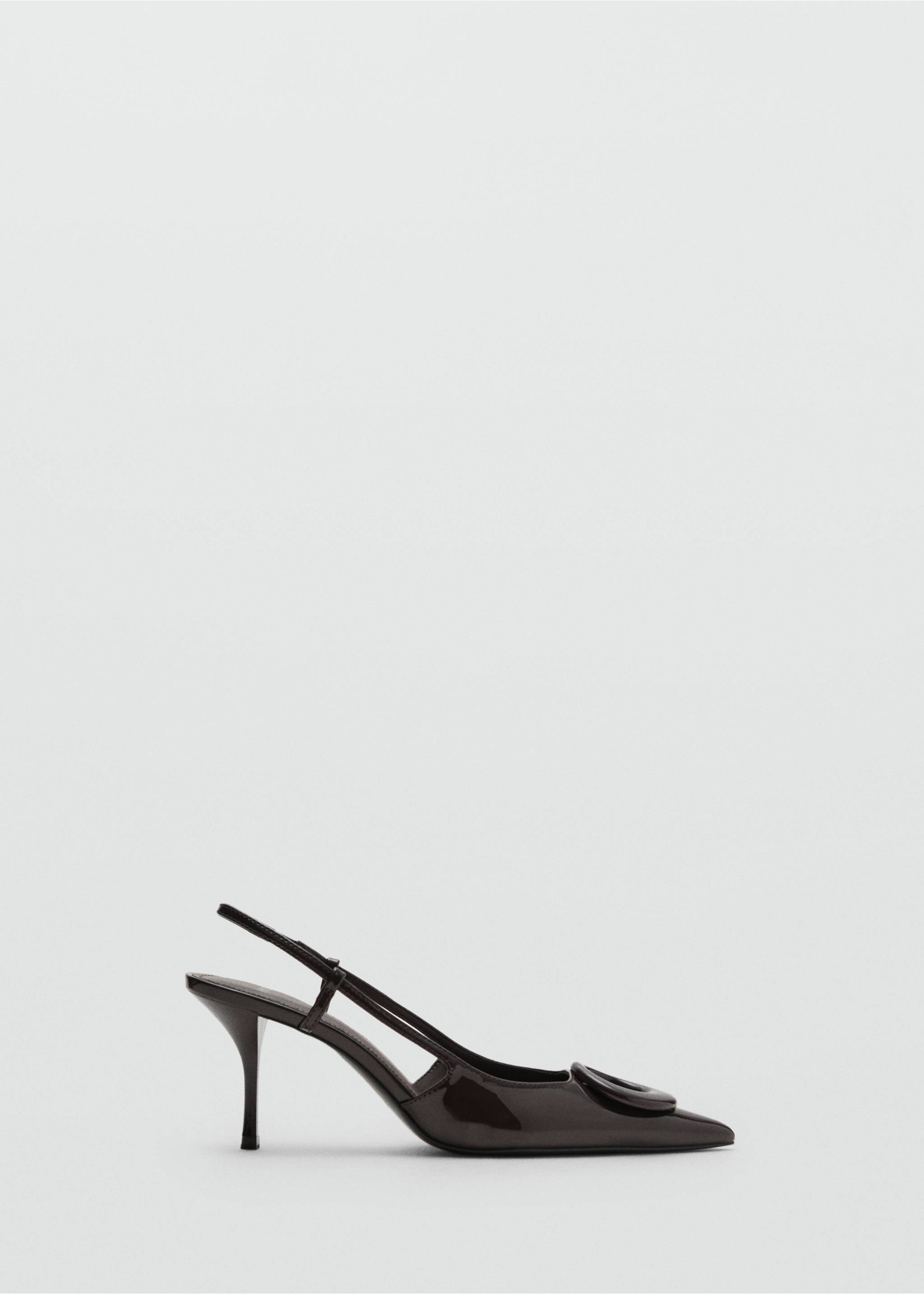 Patent leather high-heeled shoes with ring detail - Article without model, Chocolate. Ref: 17067904-00.