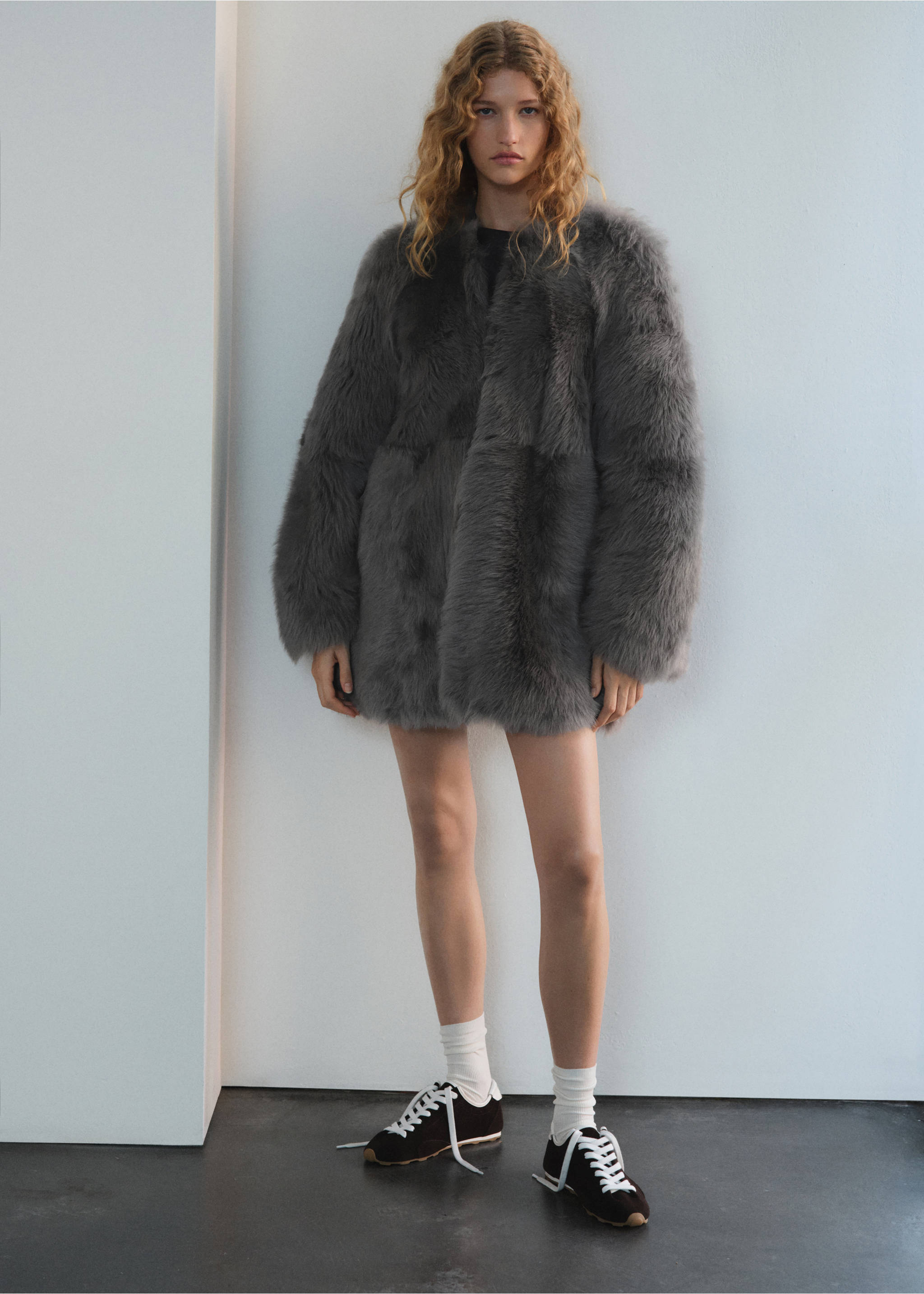 Reversible fur coat - General plane, Grey. Ref: 17067907-00.