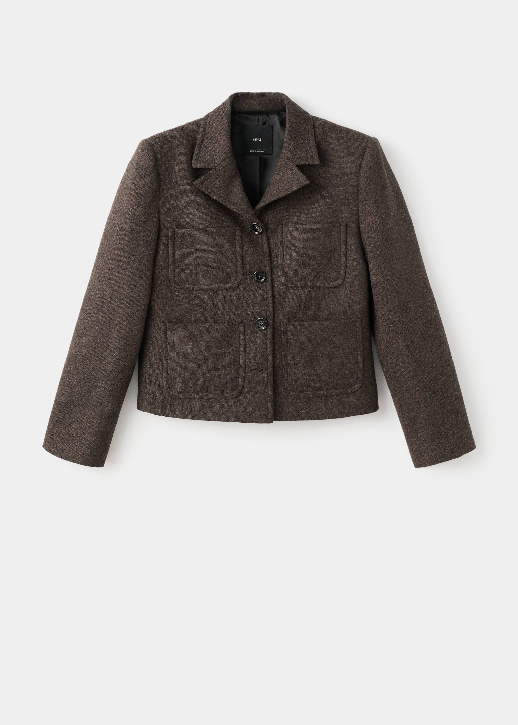 Cropped mottled wool suit jacket - Article without model