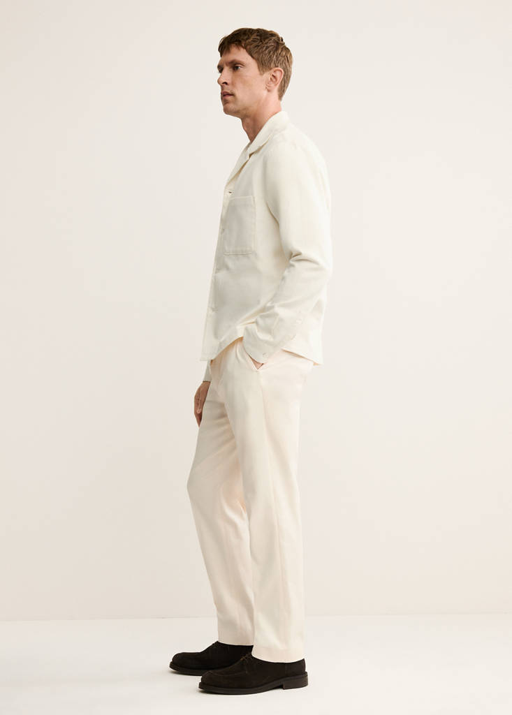 Regular-fit cotton trousers — Ivory White
