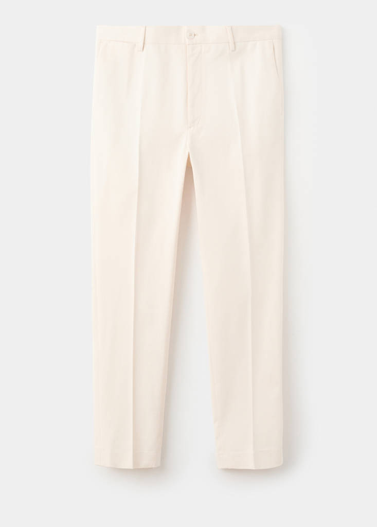 Regular-fit cotton trousers — Ivory White