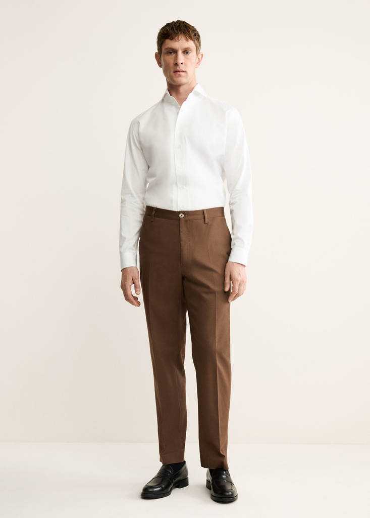 Regular-fit cotton trousers — Orange