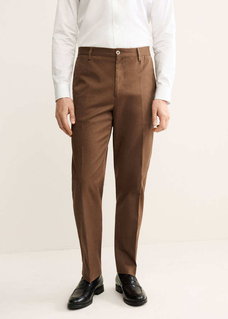 Regular-fit cotton trousers — Orange